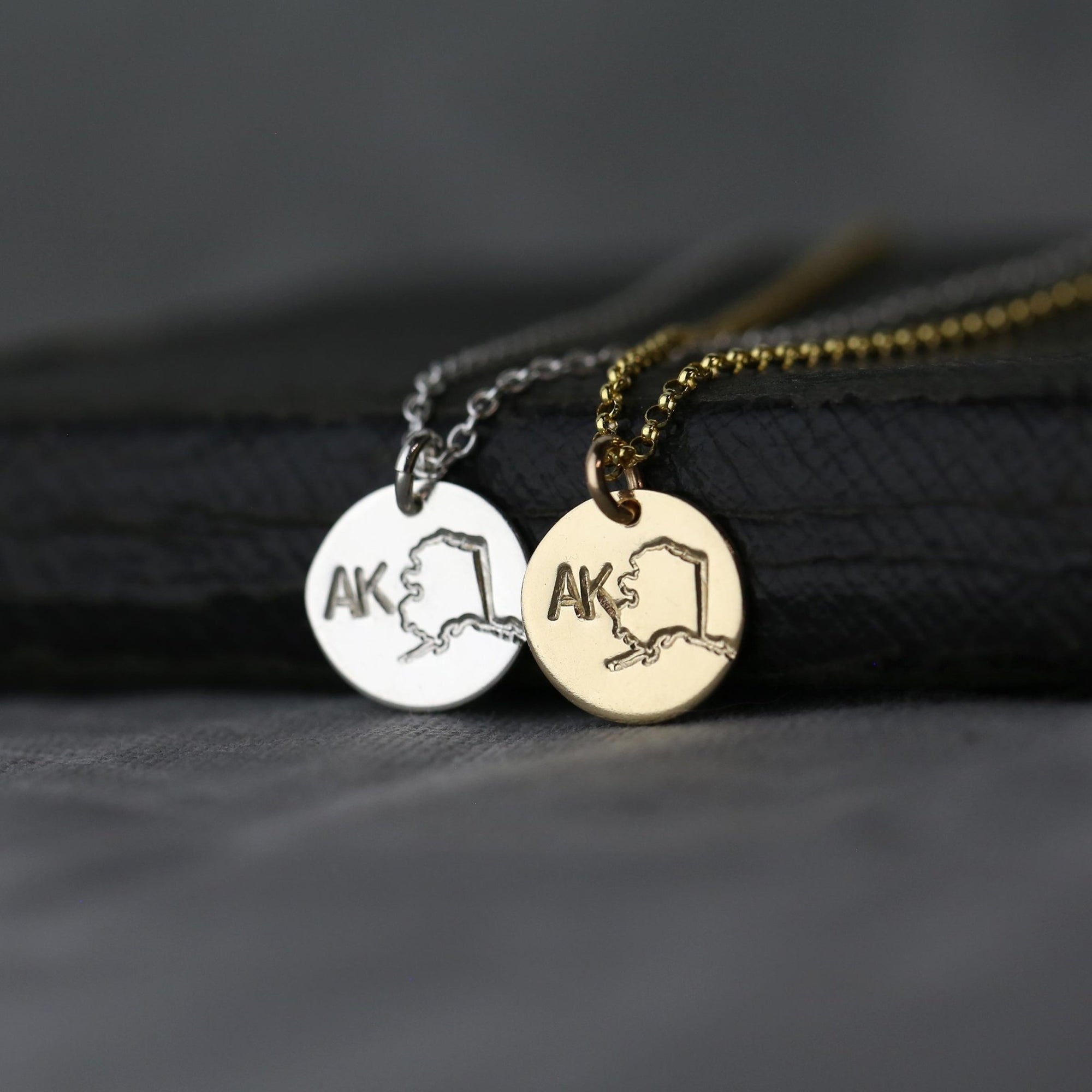 Alaska State AK Necklace jewelry handmade by Burnish