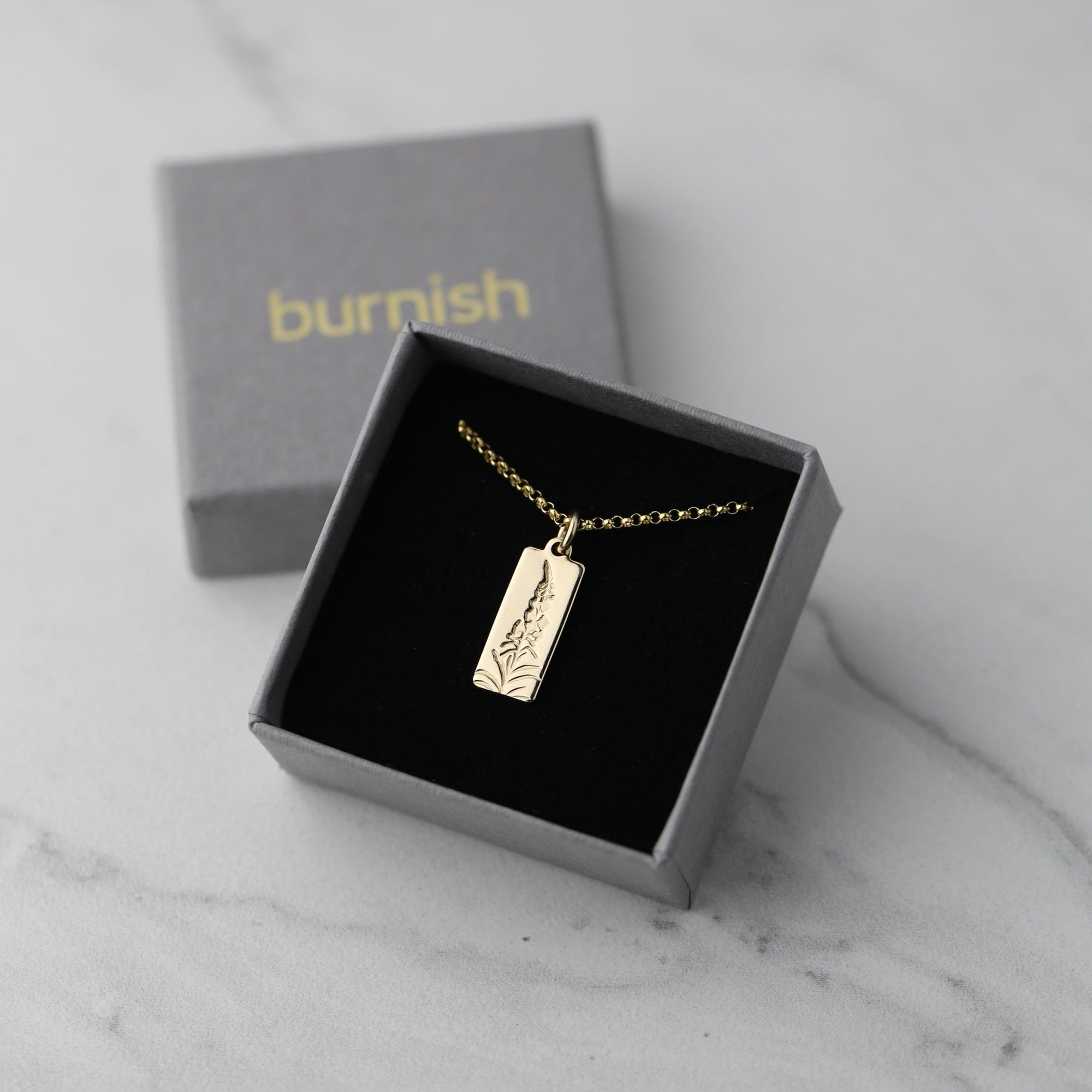 Alaskan Fireweed Necklace jewelry handmade by Burnish