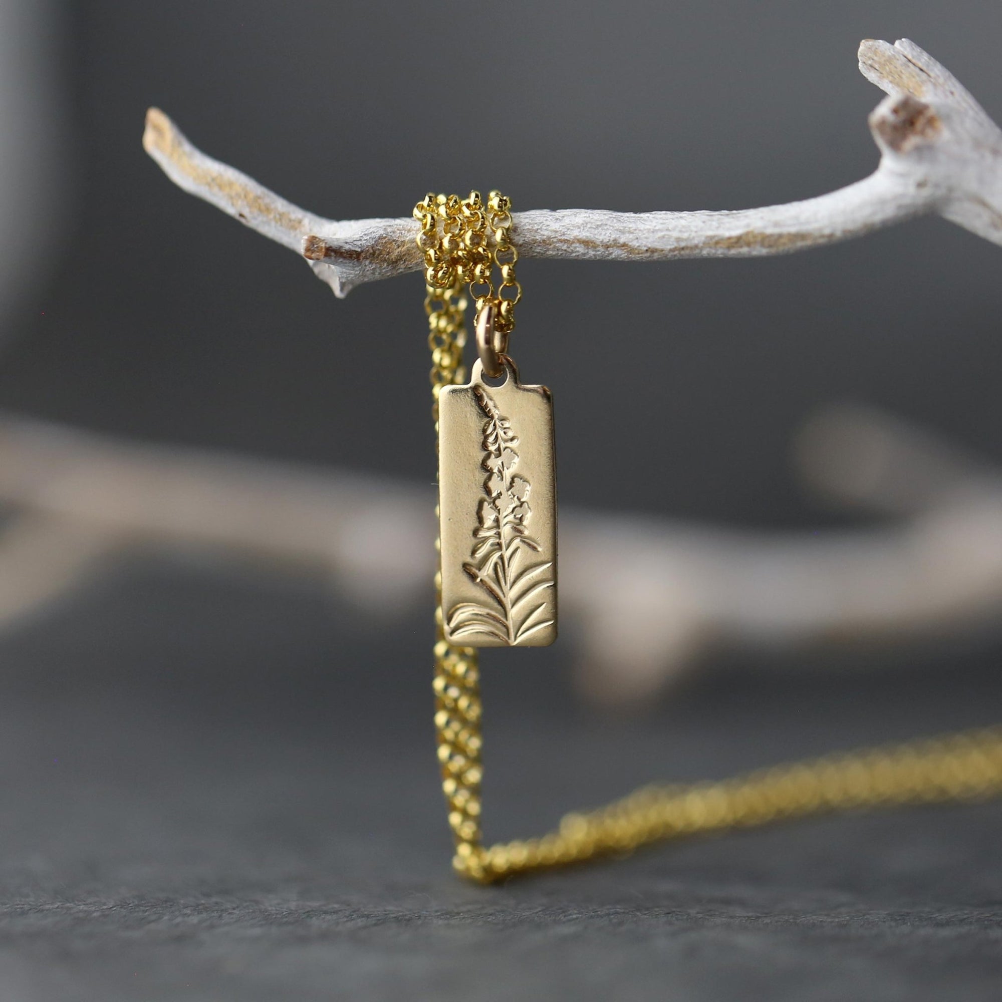Alaskan Fireweed Necklace jewelry handmade by Burnish
