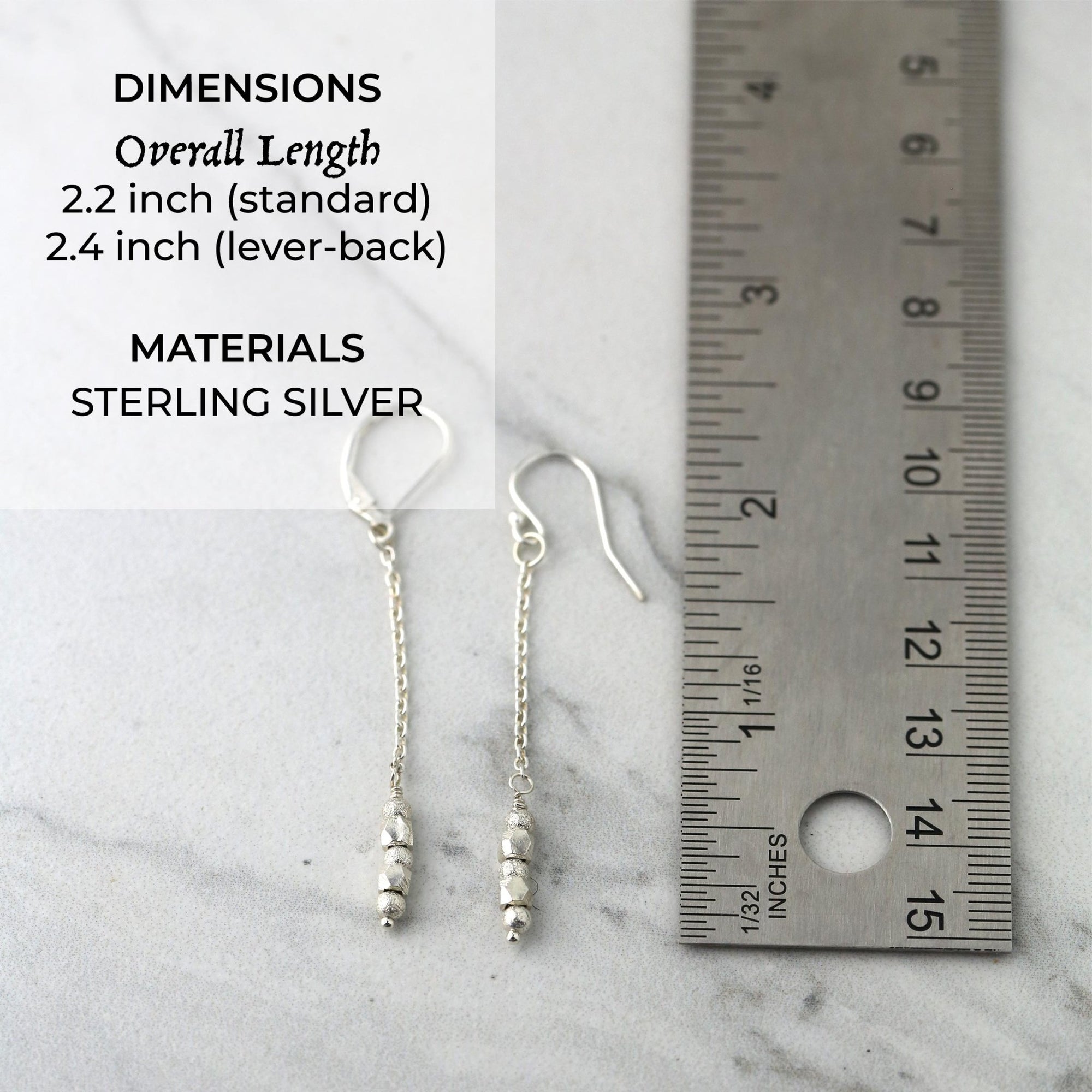 Chain Drop Nugget Earrings jewelry handmade by Burnish