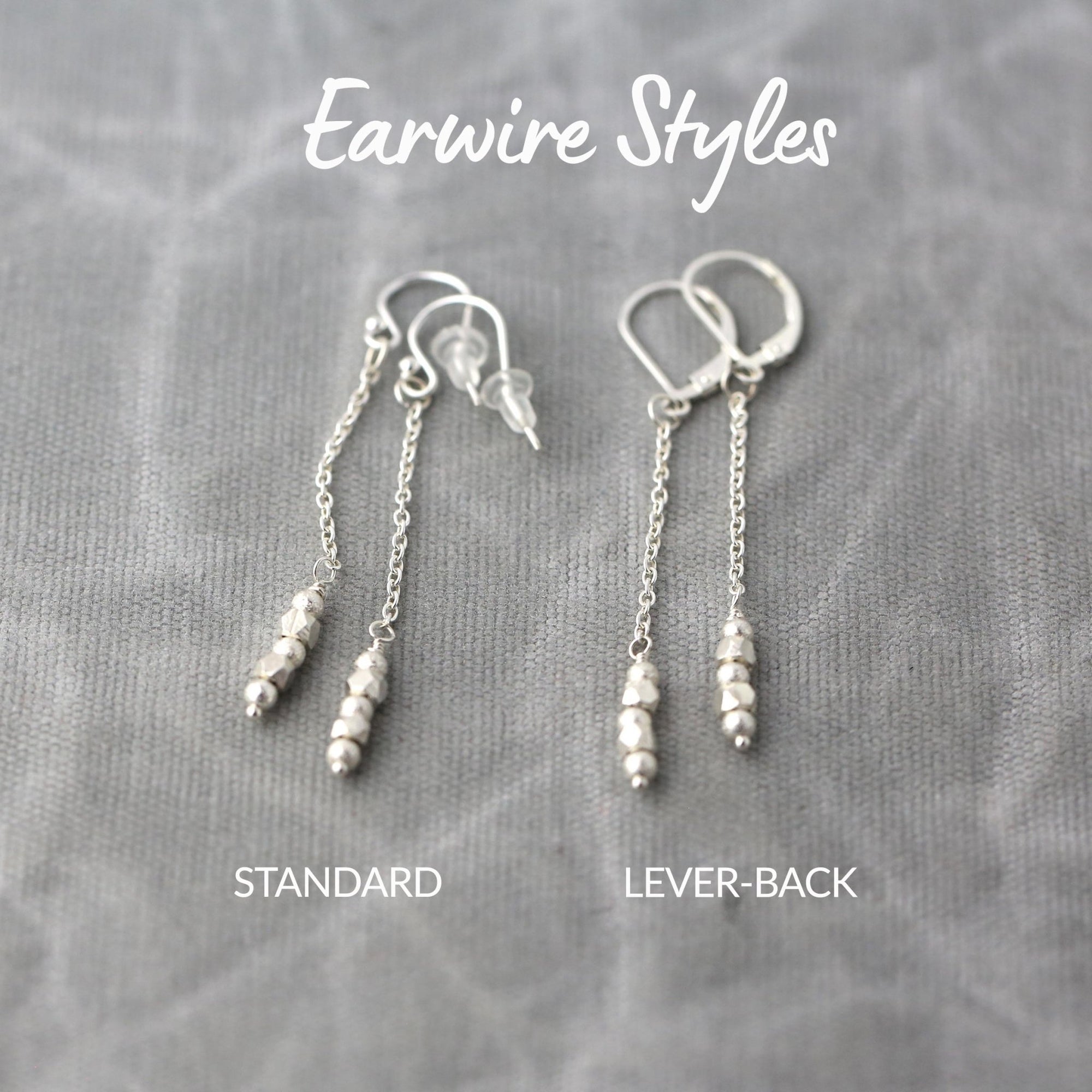 Chain Drop Nugget Earrings jewelry handmade by Burnish