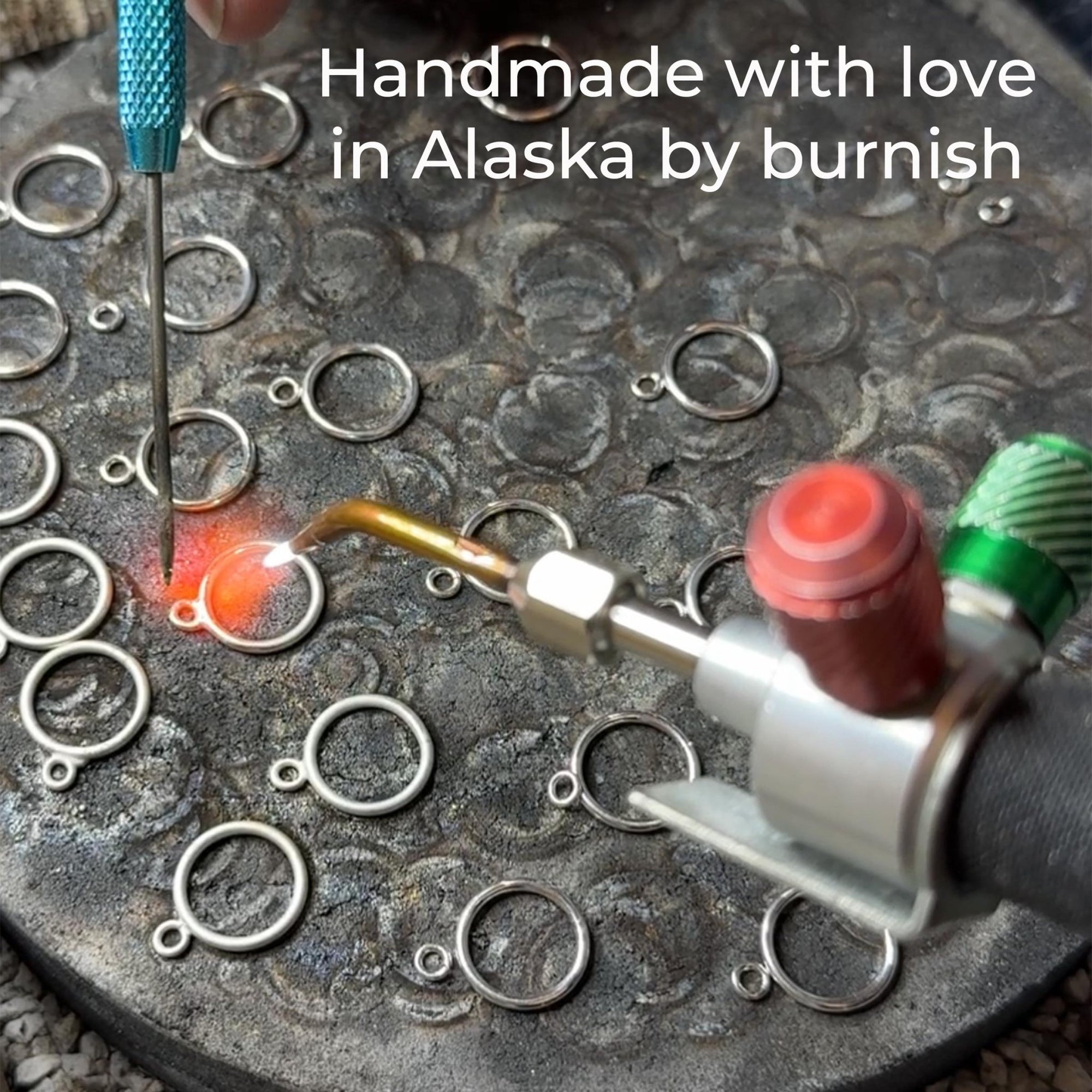 Dainty Gemstone Circle Earrings jewelry handmade by Burnish