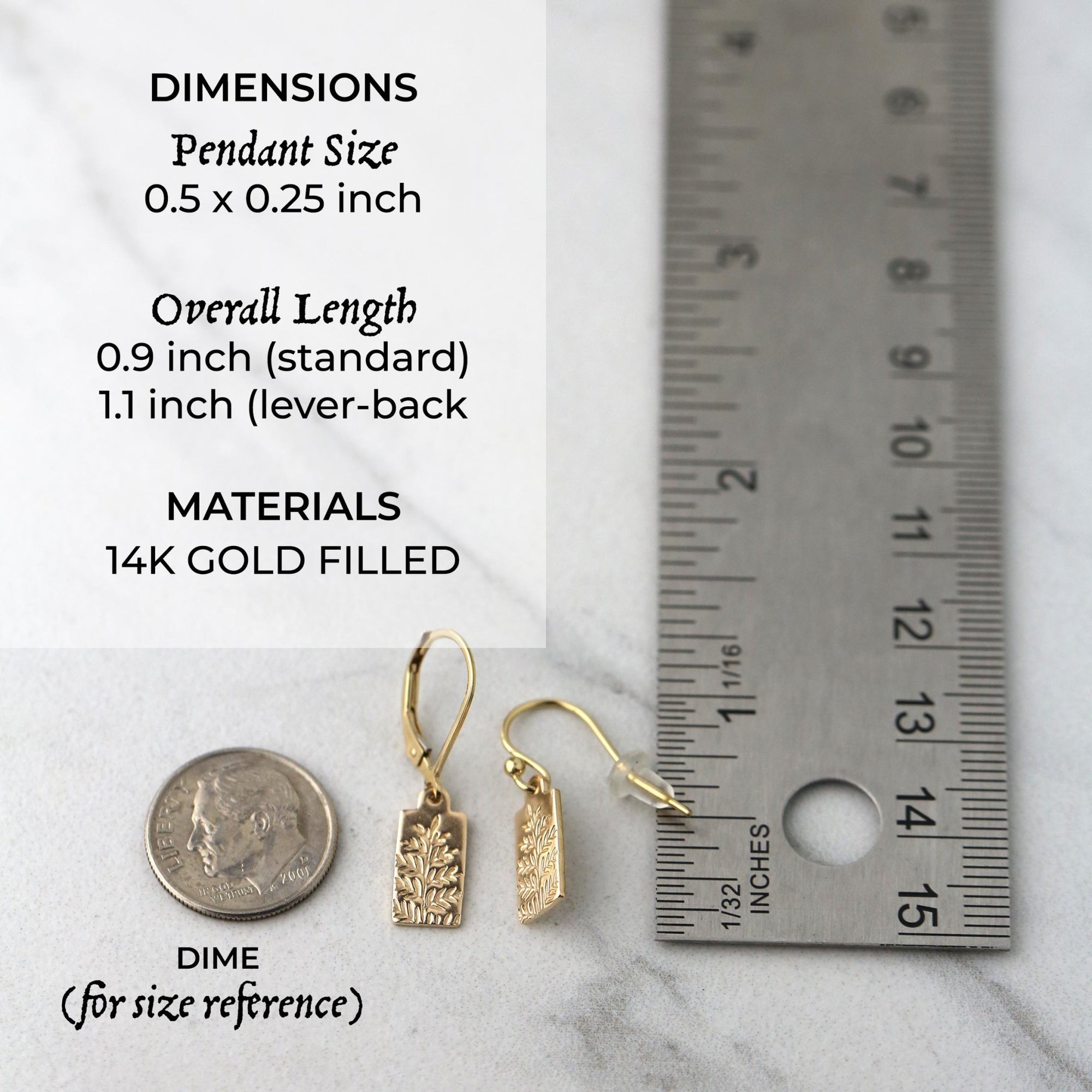 Dainty Gold Fern Earrings jewelry handmade by Burnish