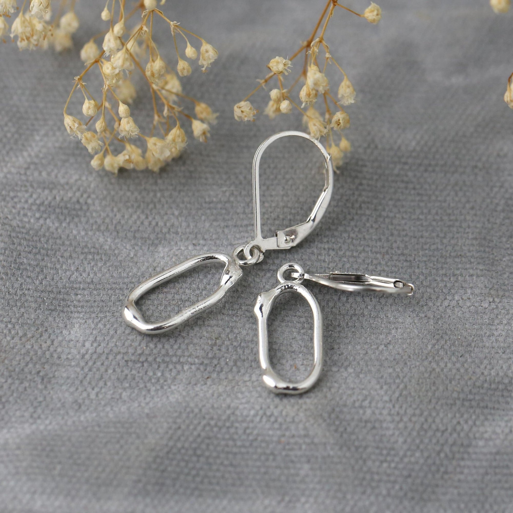 Dew Drop Oval Earrings (One of a kind) jewelry handmade by Burnish