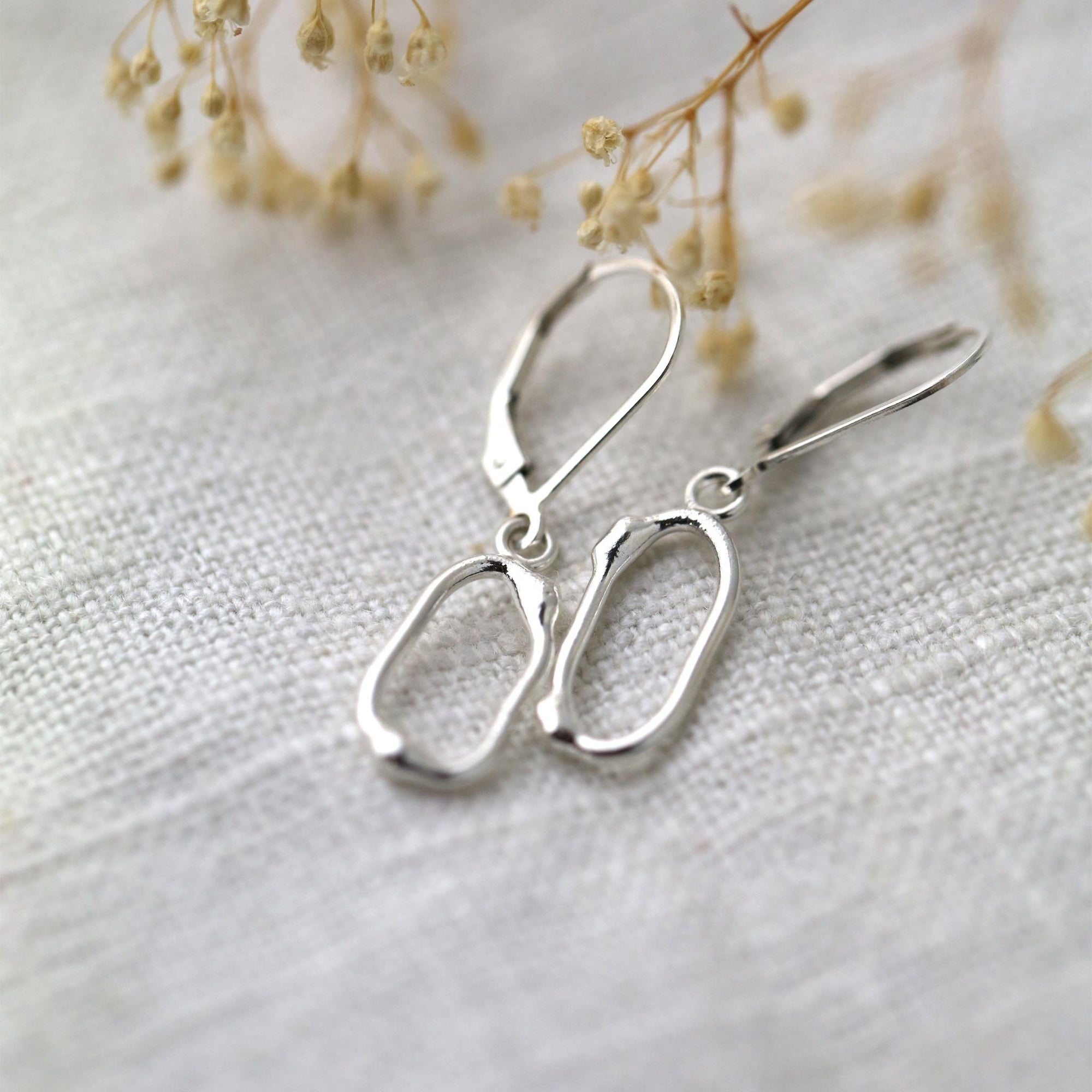 Dew Drop Oval Earrings (One of a kind) jewelry handmade by Burnish