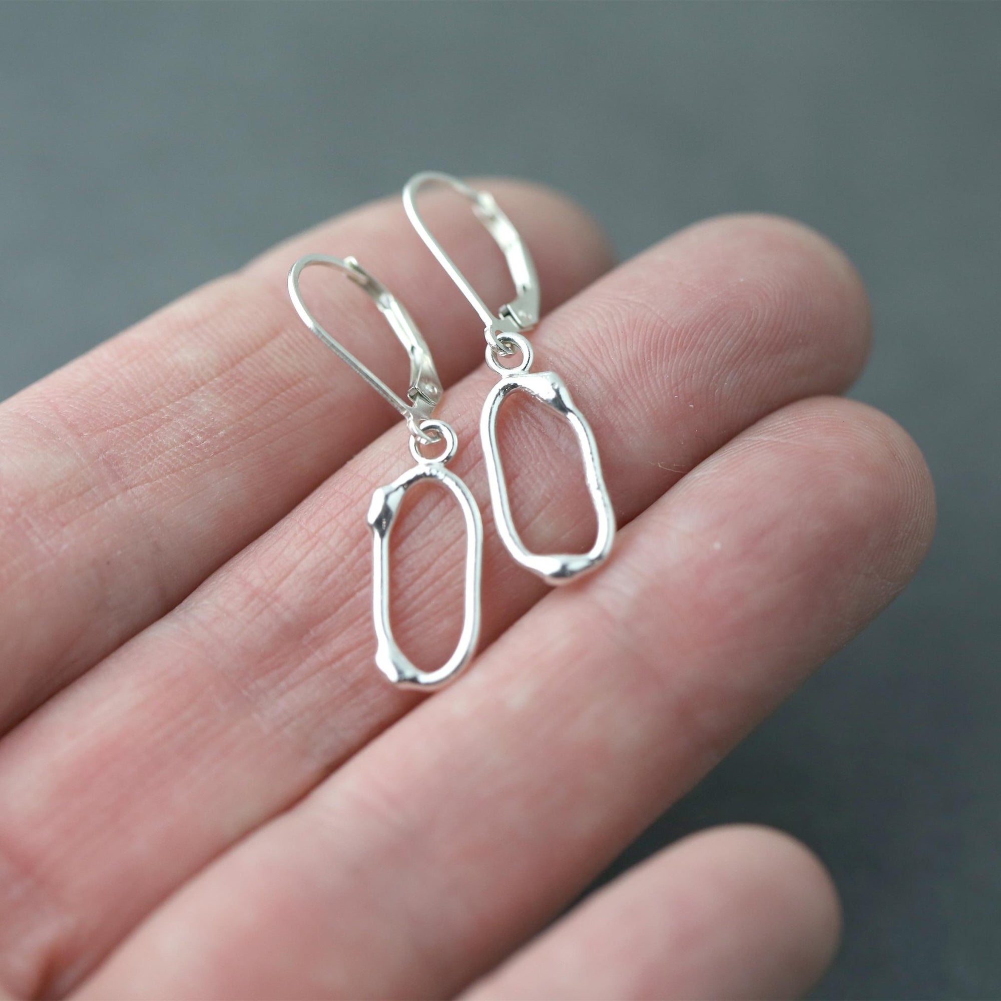 Dew Drop Oval Earrings (One of a kind) jewelry handmade by Burnish