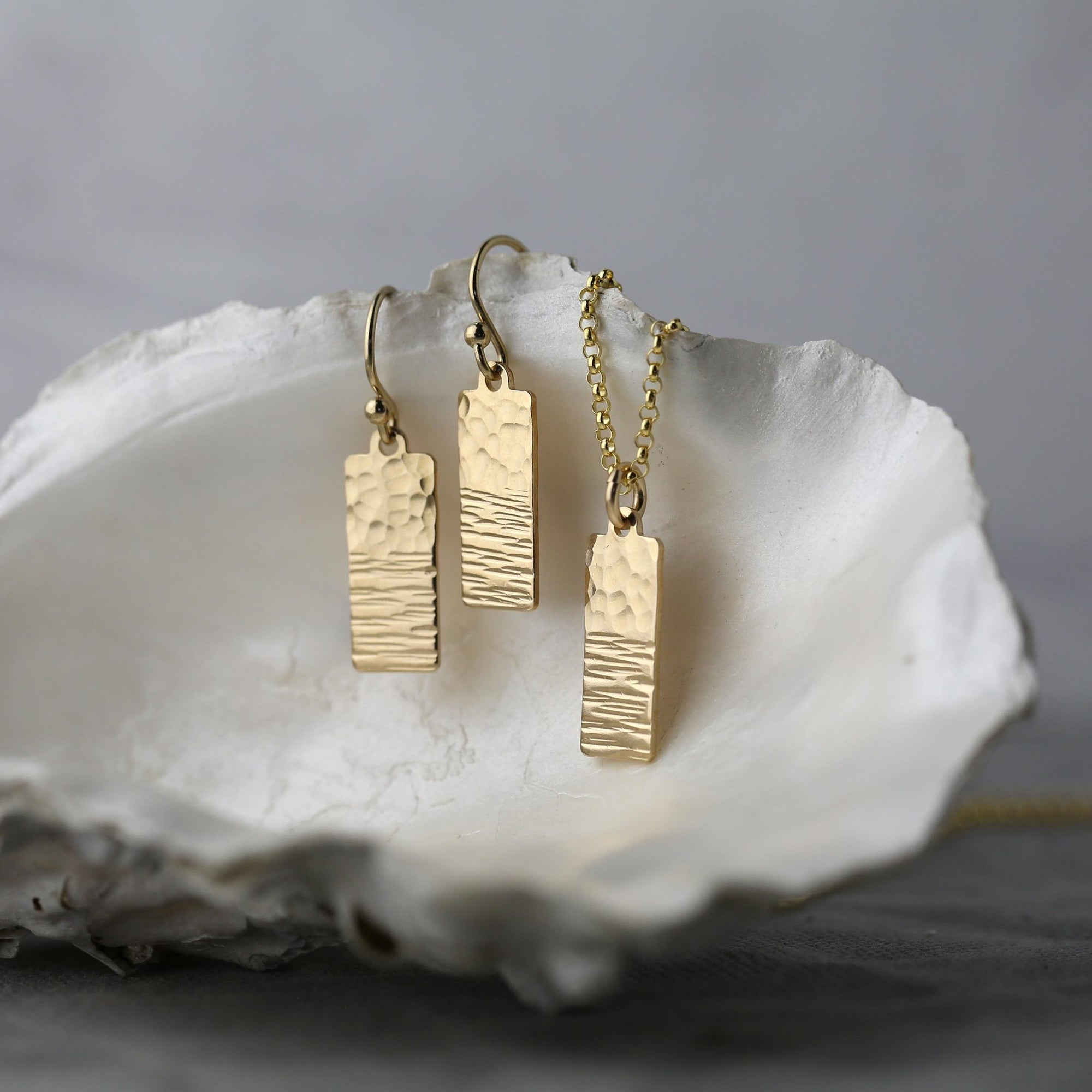 Duo Texture Gold Jewelry Set jewelry handmade by Burnish