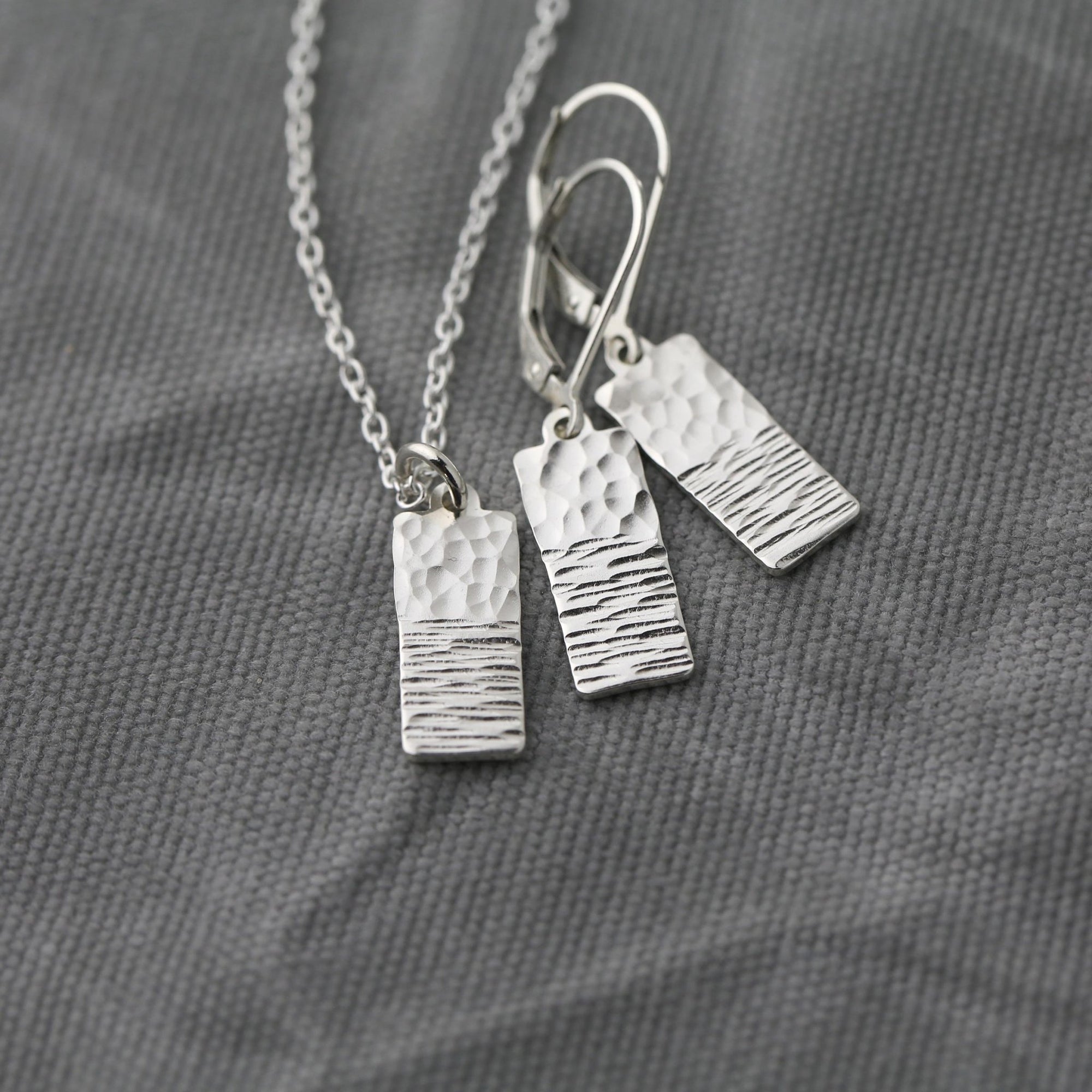 Duo Texture Jewelry Set jewelry handmade by Burnish