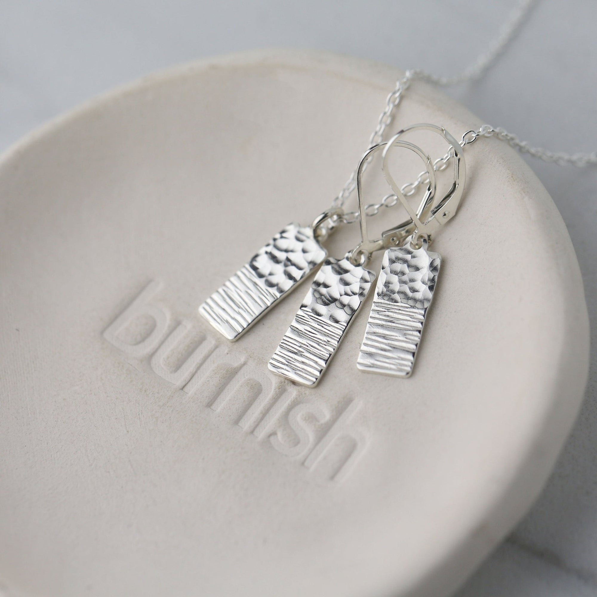 Duo Texture Jewelry Set jewelry handmade by Burnish