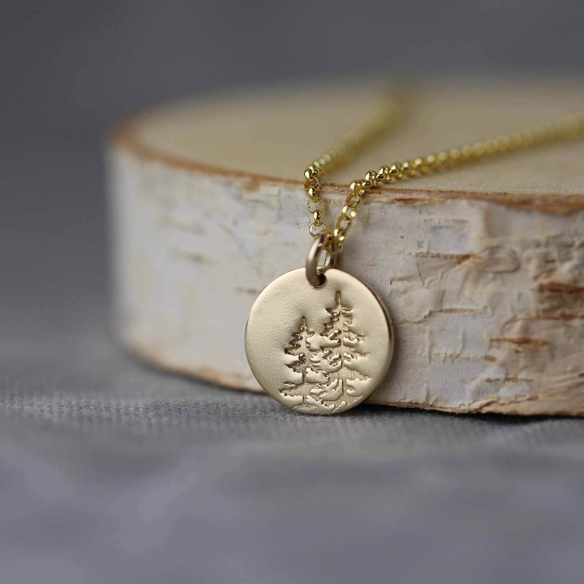 Evergreen Trees Forest Necklace jewelry handmade by Burnish