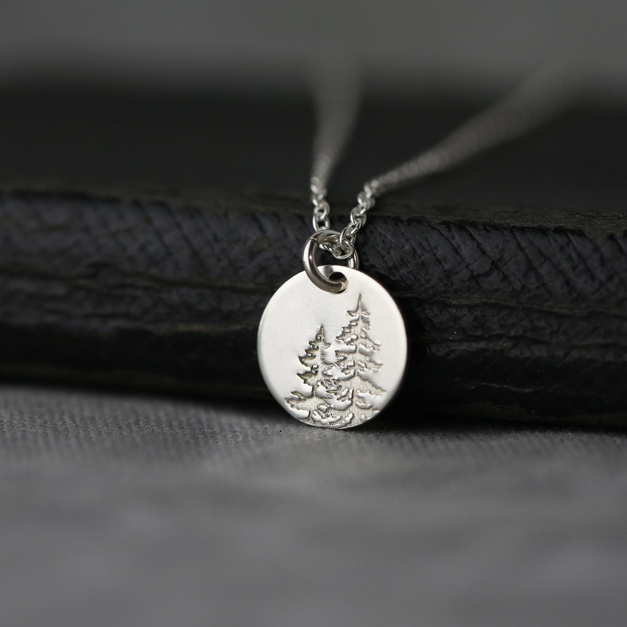 Evergreen Trees Forest Necklace jewelry handmade by Burnish