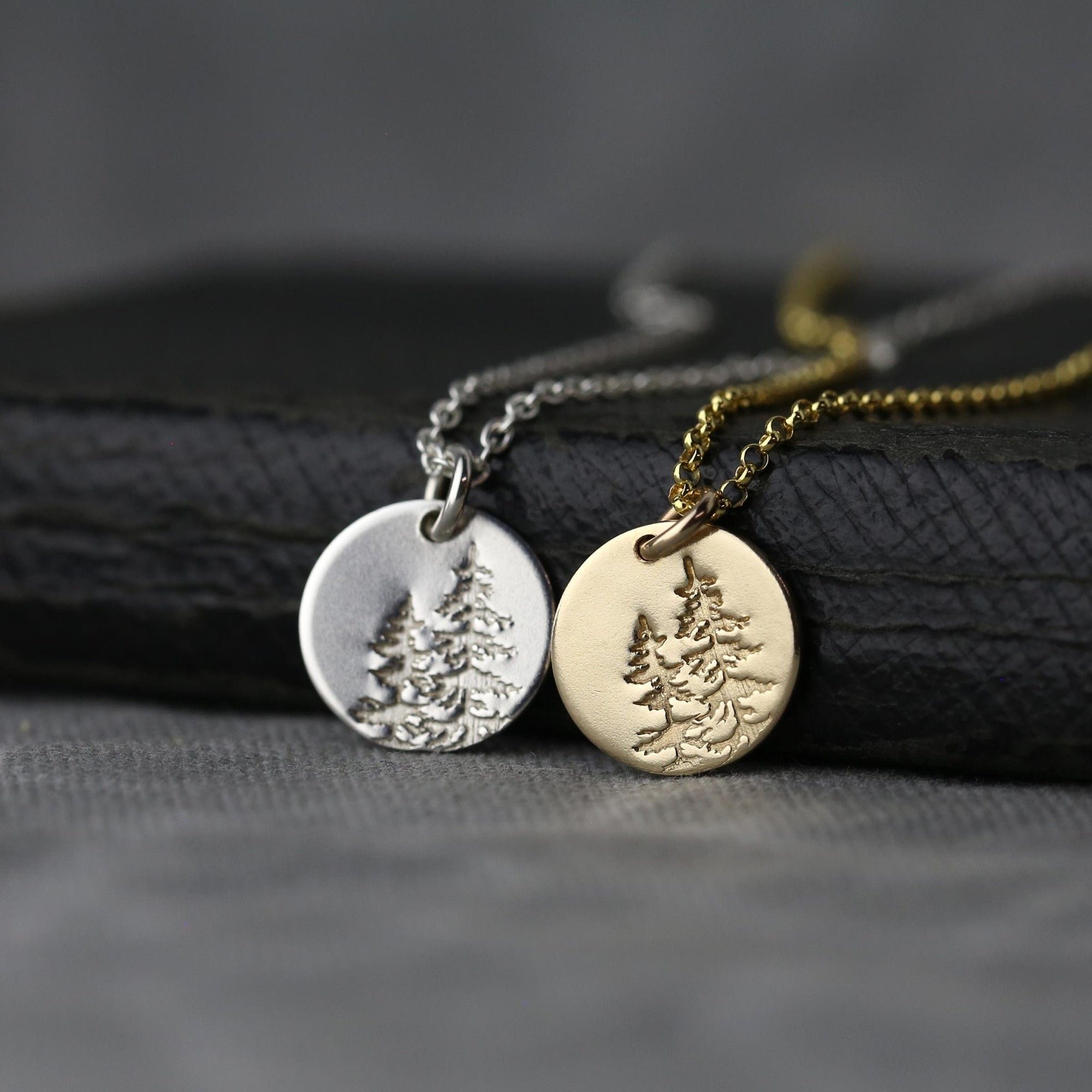 Evergreen Trees Forest Necklace jewelry handmade by Burnish