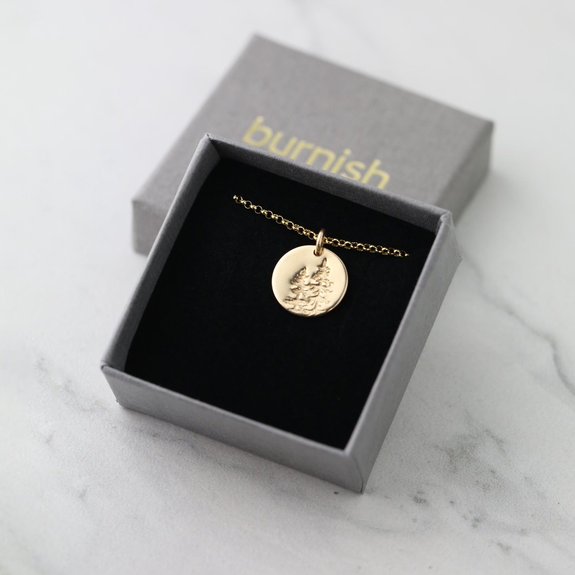 Evergreen Trees Forest Necklace jewelry handmade by Burnish