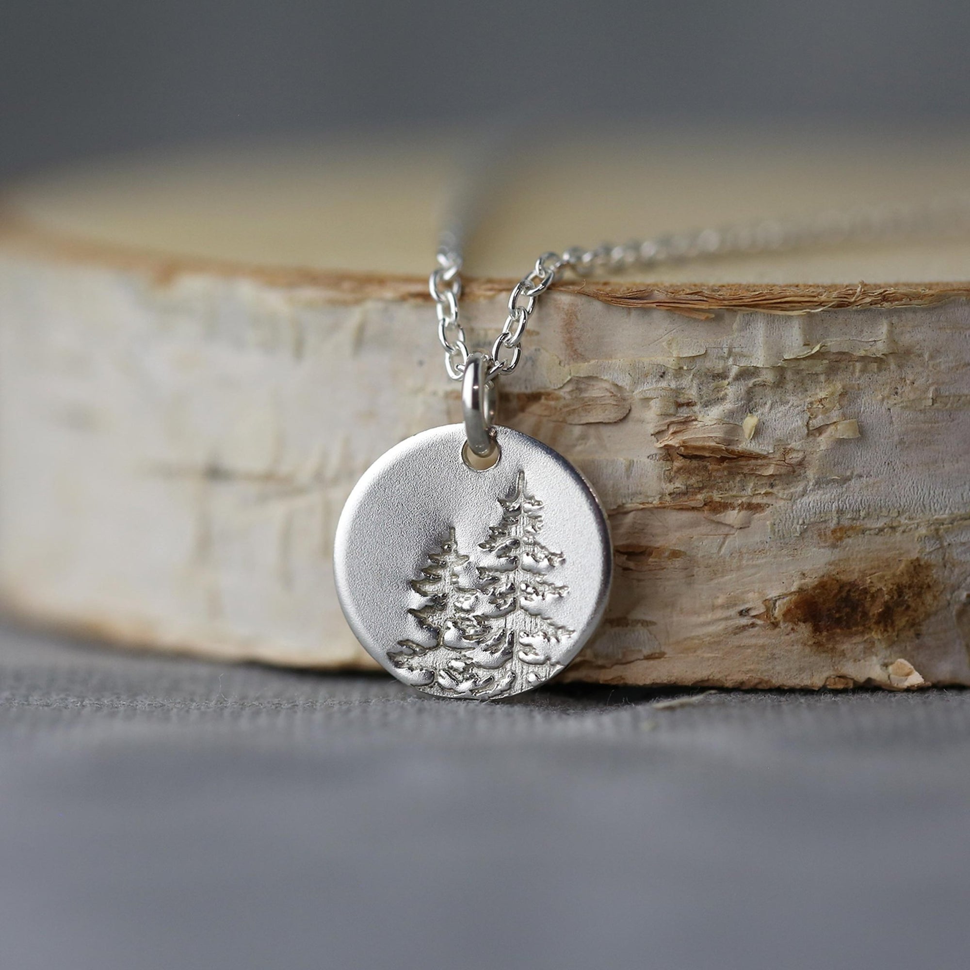 Evergreen Trees Forest Necklace jewelry handmade by Burnish