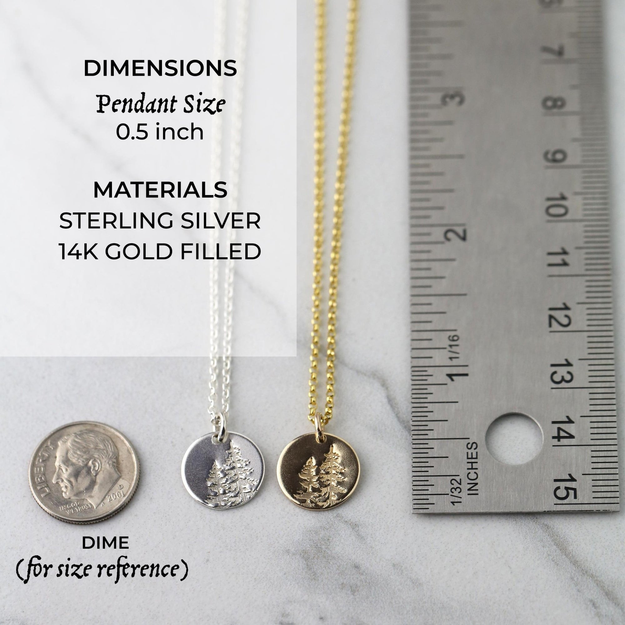 Evergreen Trees Forest Necklace jewelry handmade by Burnish