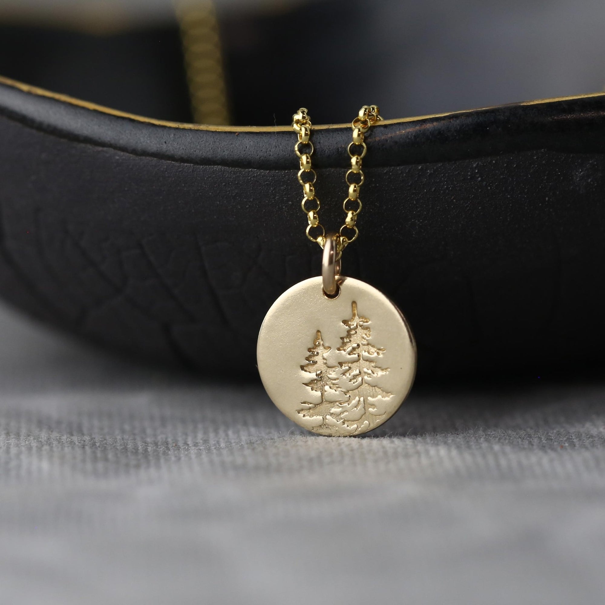 Evergreen Trees Forest Necklace jewelry handmade by Burnish