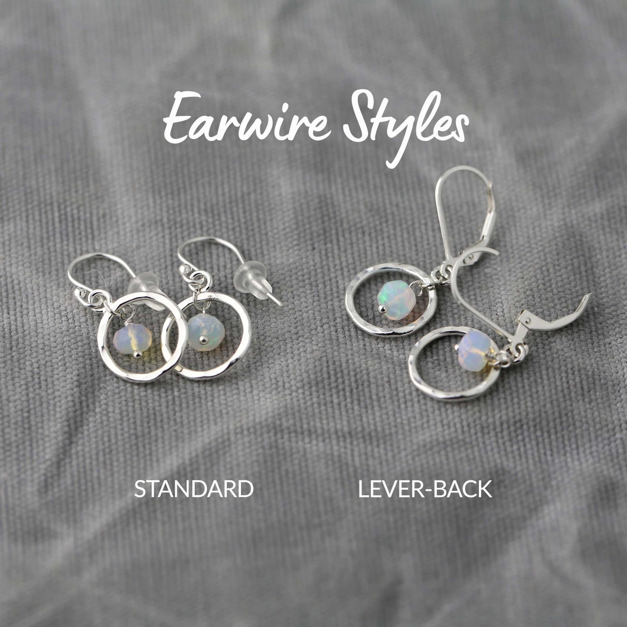 Faceted Opal Circle Earrings jewelry handmade by Burnish