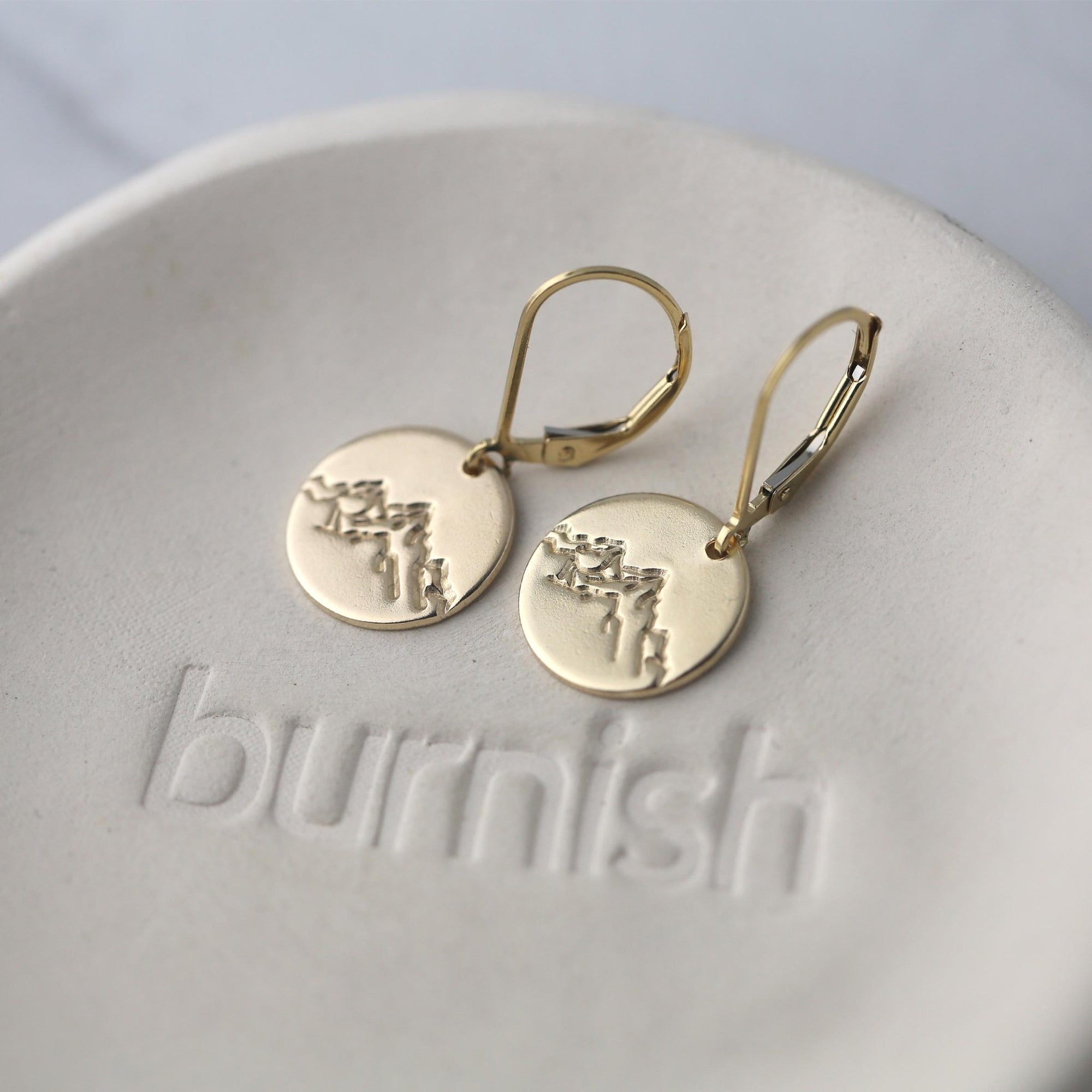 Gold Detailed Mountain Earrings jewelry handmade by Burnish