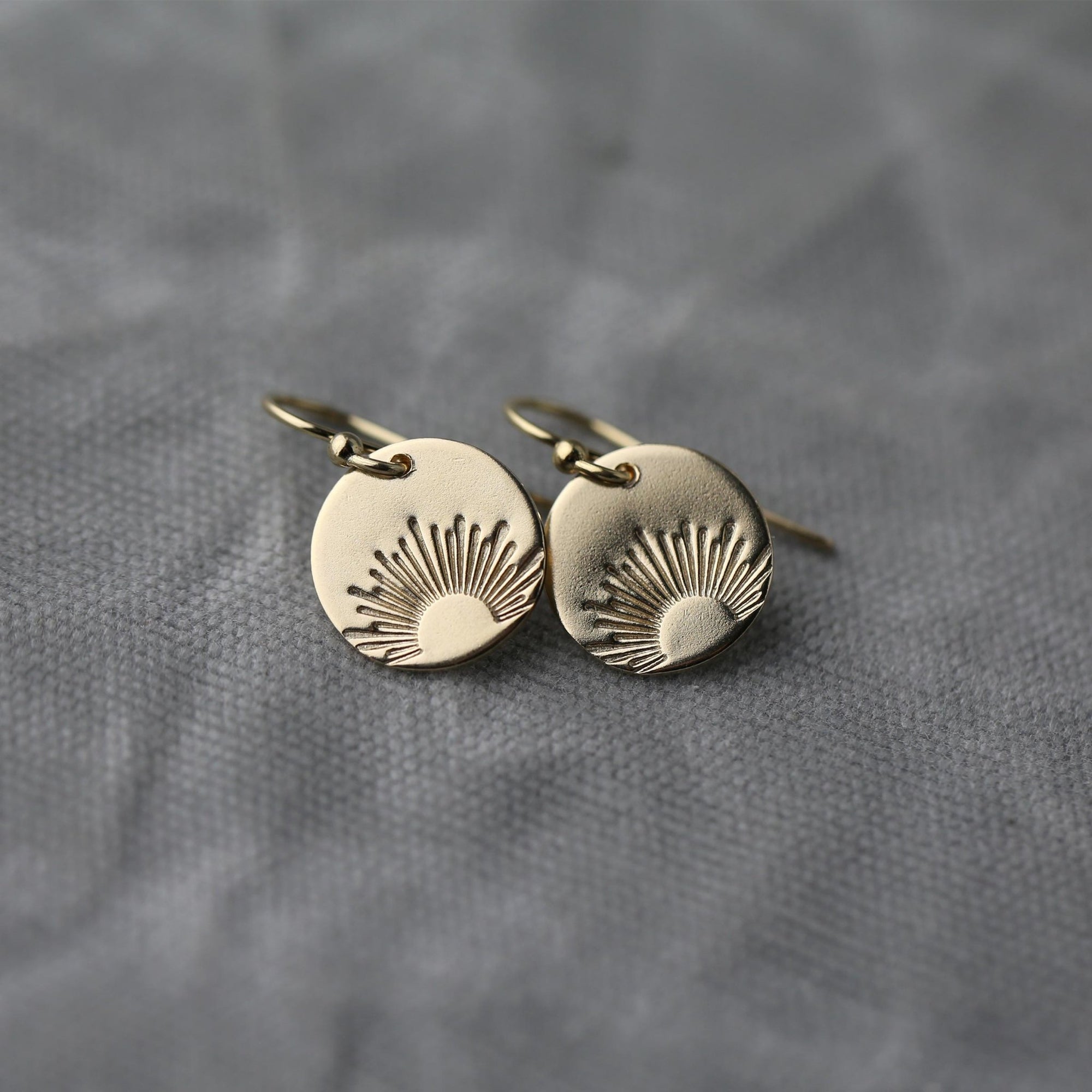 Gold Stamped Sunrise Earrings
