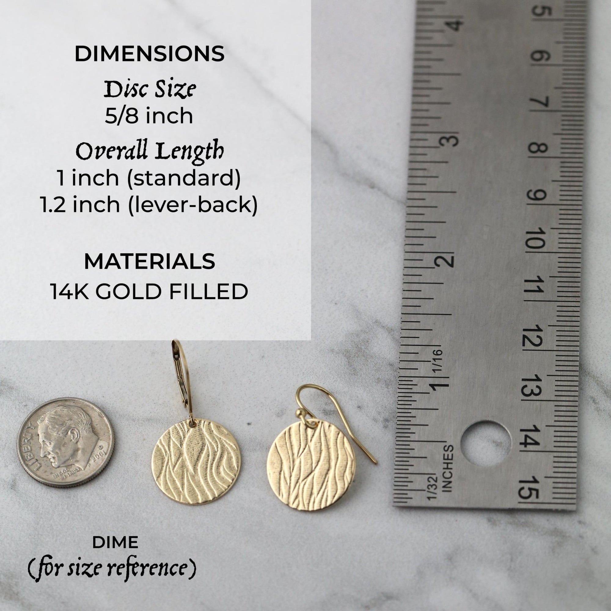 Gold Waves Disc Earrings jewelry handmade by Burnish