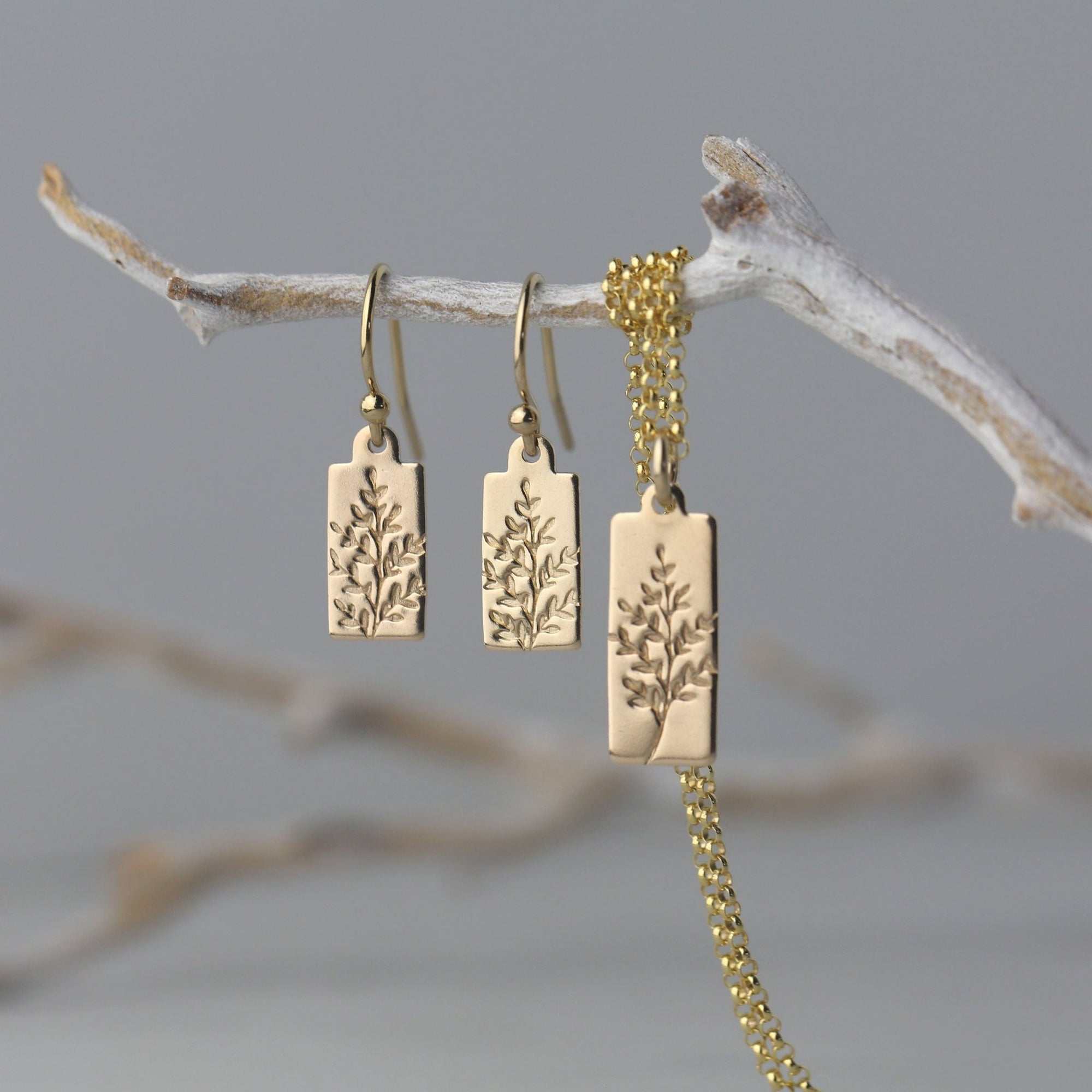 Gold Wildflower Jewelry Set jewelry handmade by Burnish