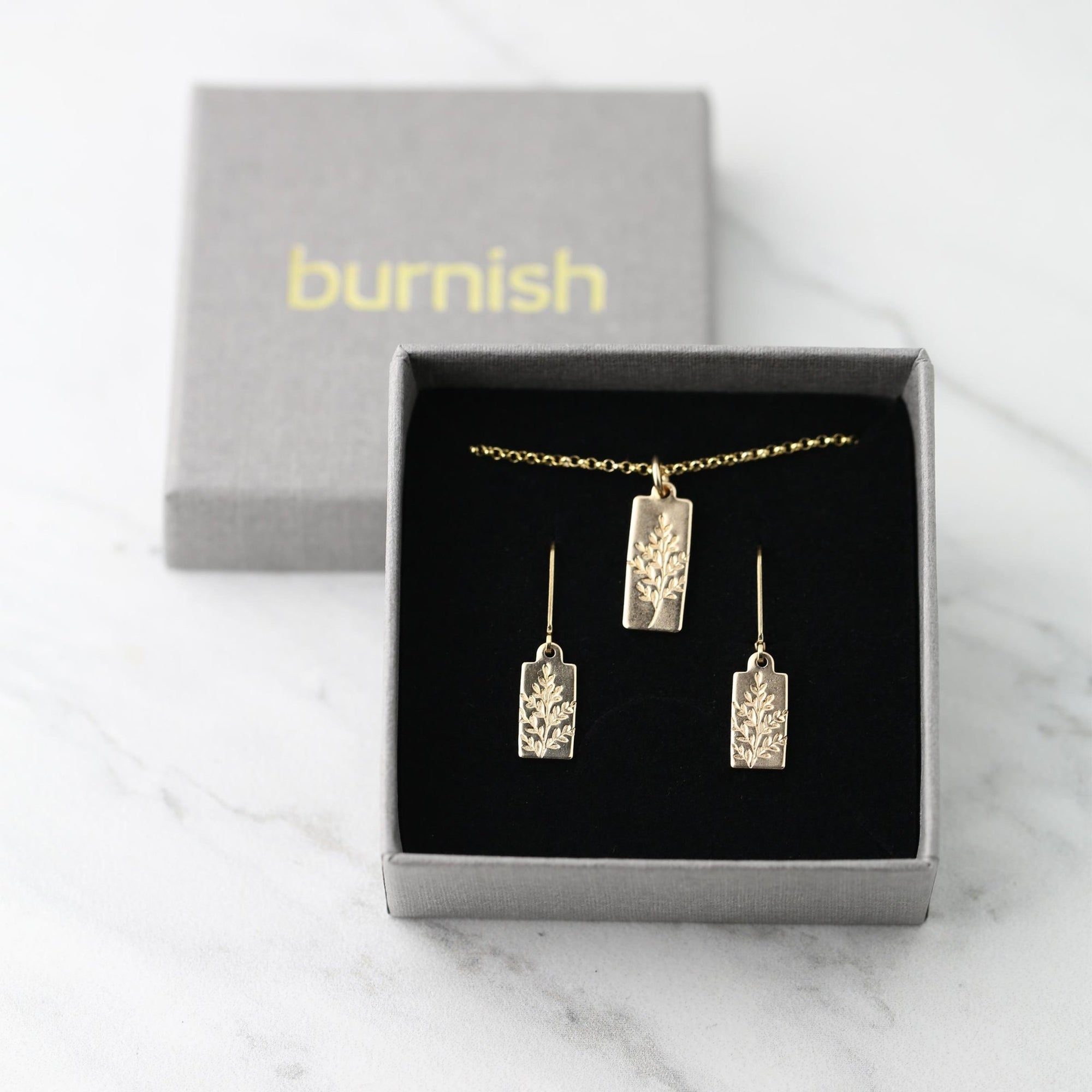 Gold Wildflower Jewelry Set jewelry handmade by Burnish