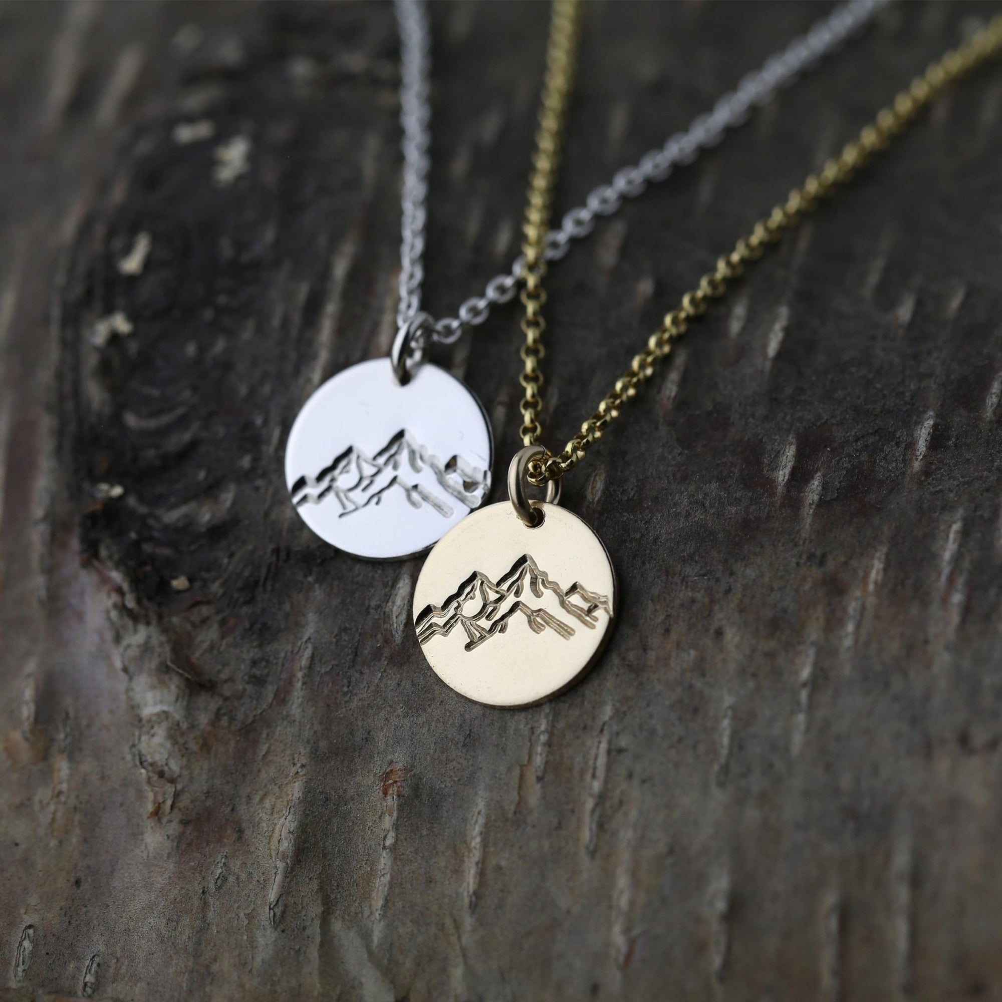 Hand Stamped Detailed Mountain Necklace jewelry handmade by Burnish