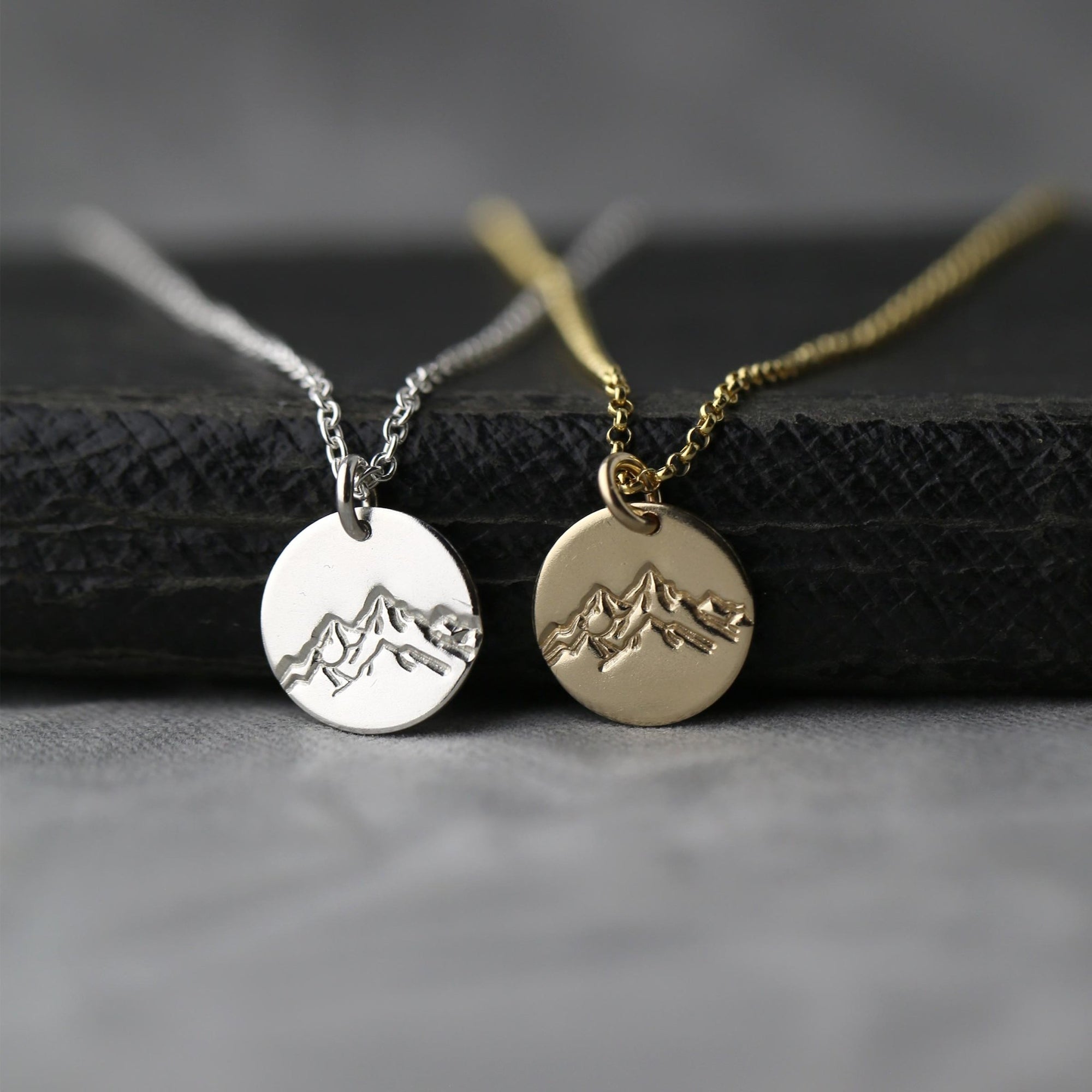 Hand Stamped Detailed Mountain Necklace jewelry handmade by Burnish