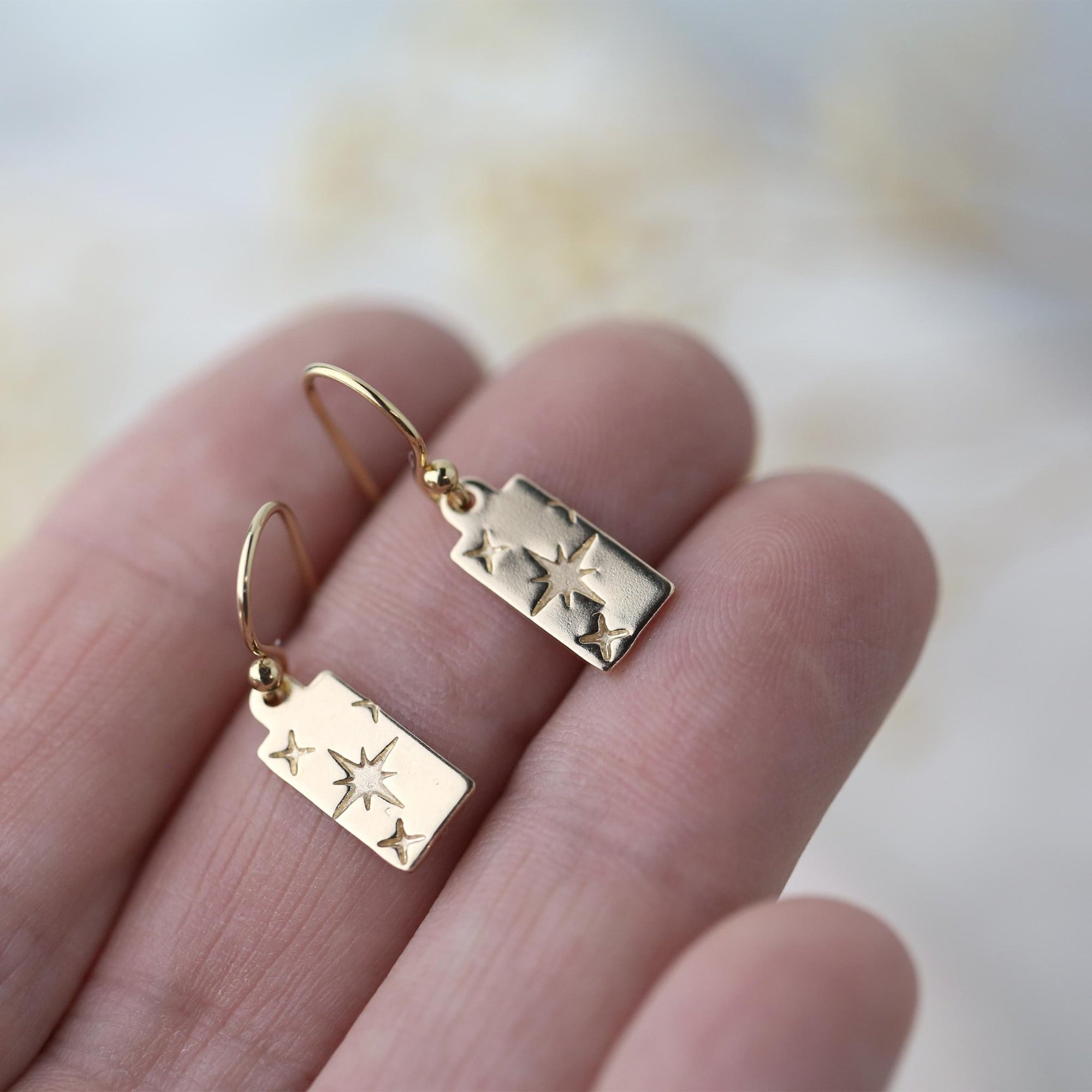 Mini Celestial Gold Star Earrings jewelry handmade by Burnish