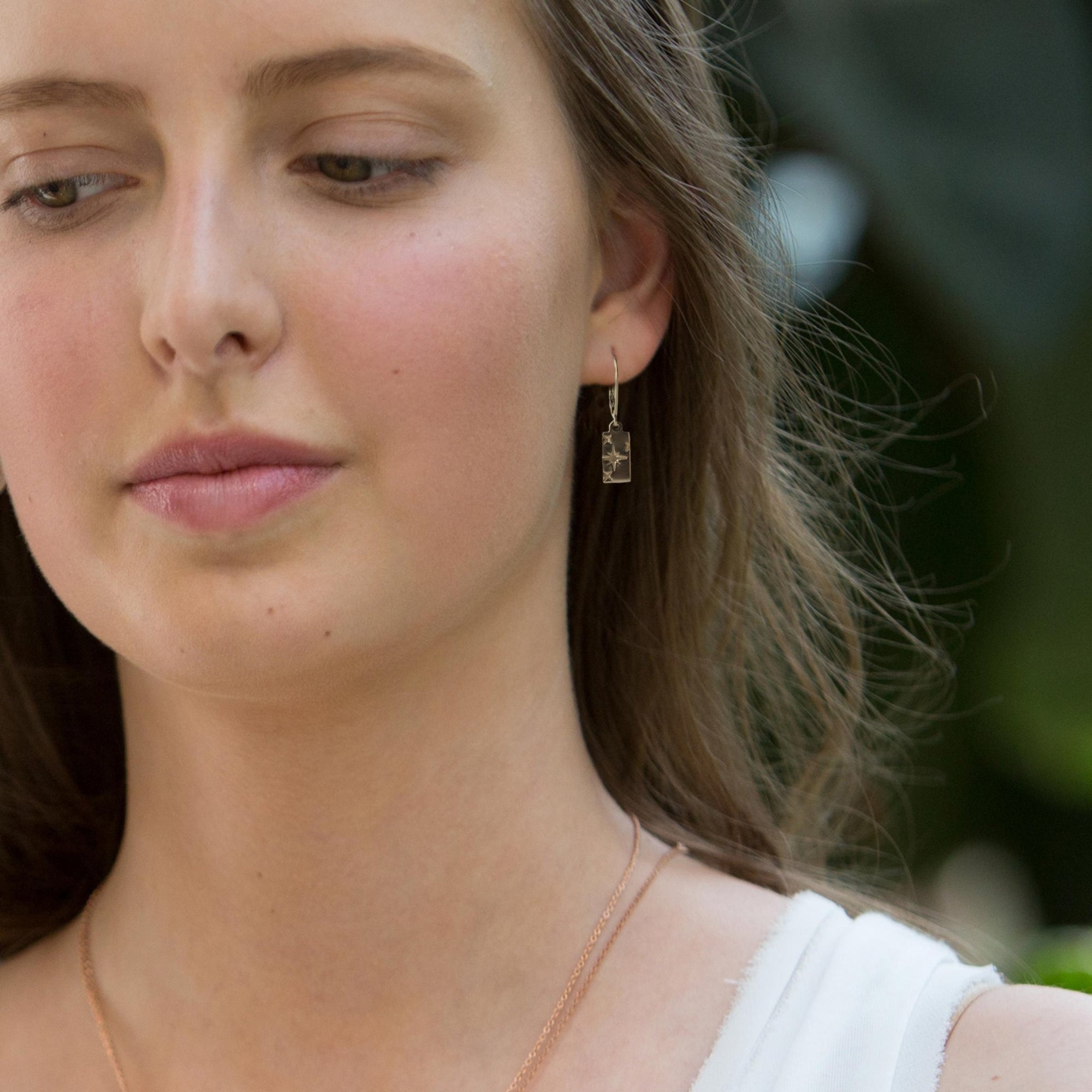 Mini Celestial Gold Star Earrings jewelry handmade by Burnish