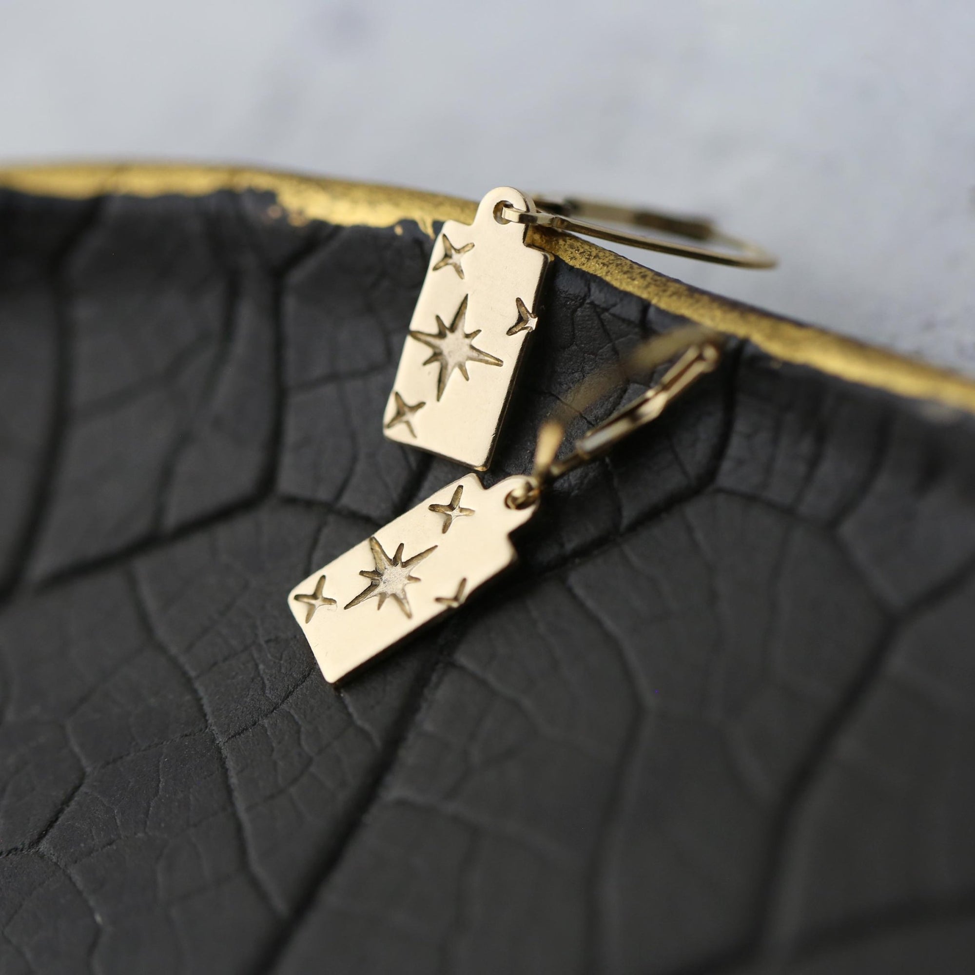 Mini Celestial Gold Star Earrings jewelry handmade by Burnish