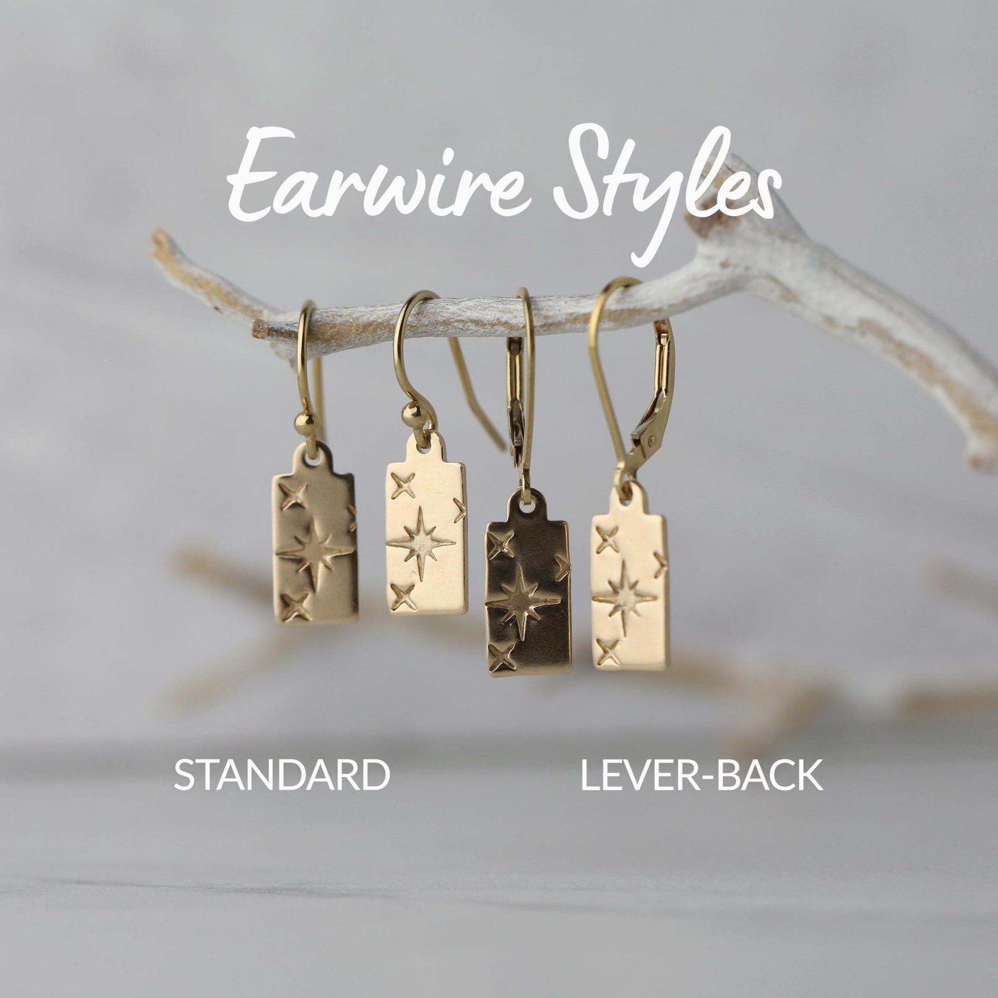 Mini Celestial Gold Star Earrings jewelry handmade by Burnish