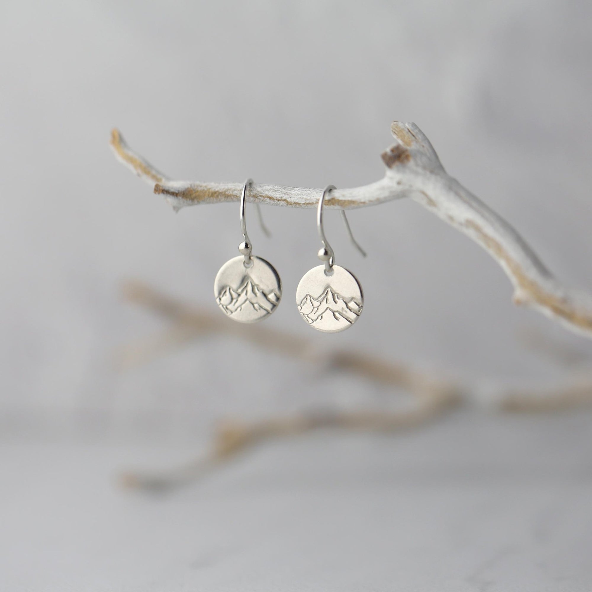 Mini Mountain Earrings jewelry handmade by Burnish