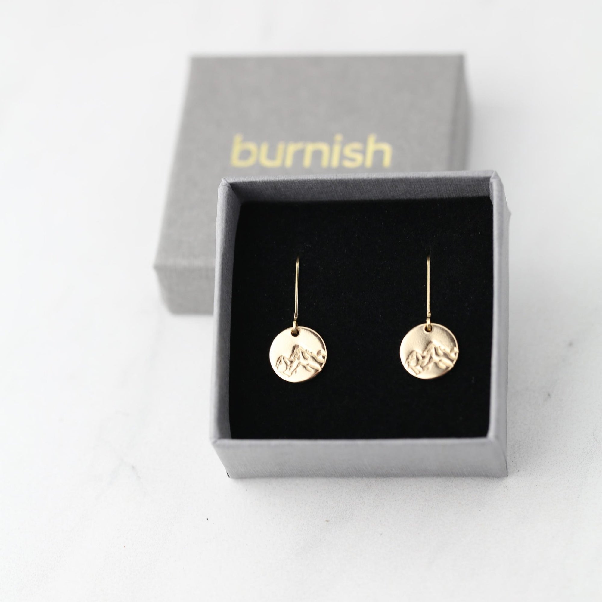 Mini Mountain Earrings jewelry handmade by Burnish