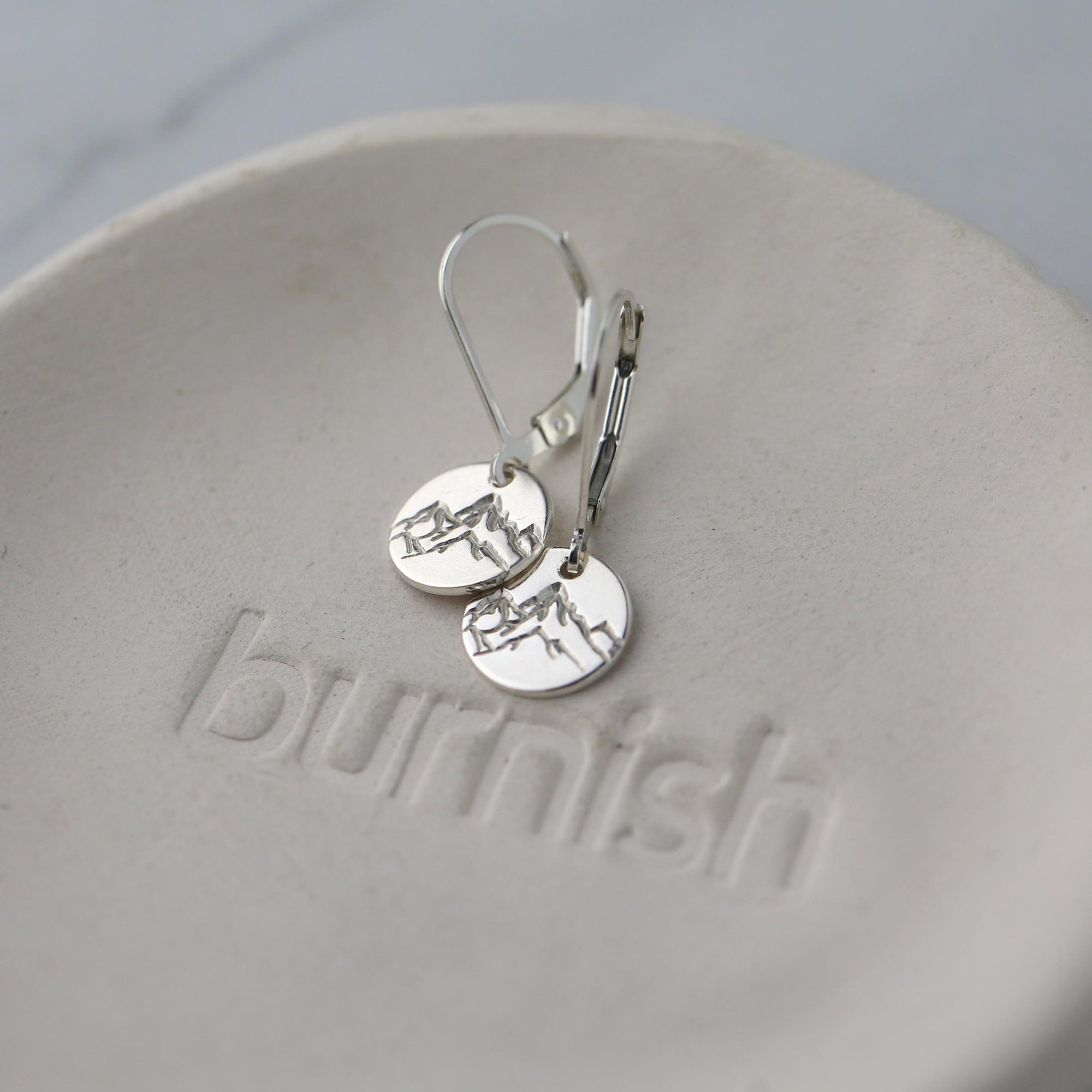 Mini Mountain Earrings jewelry handmade by Burnish