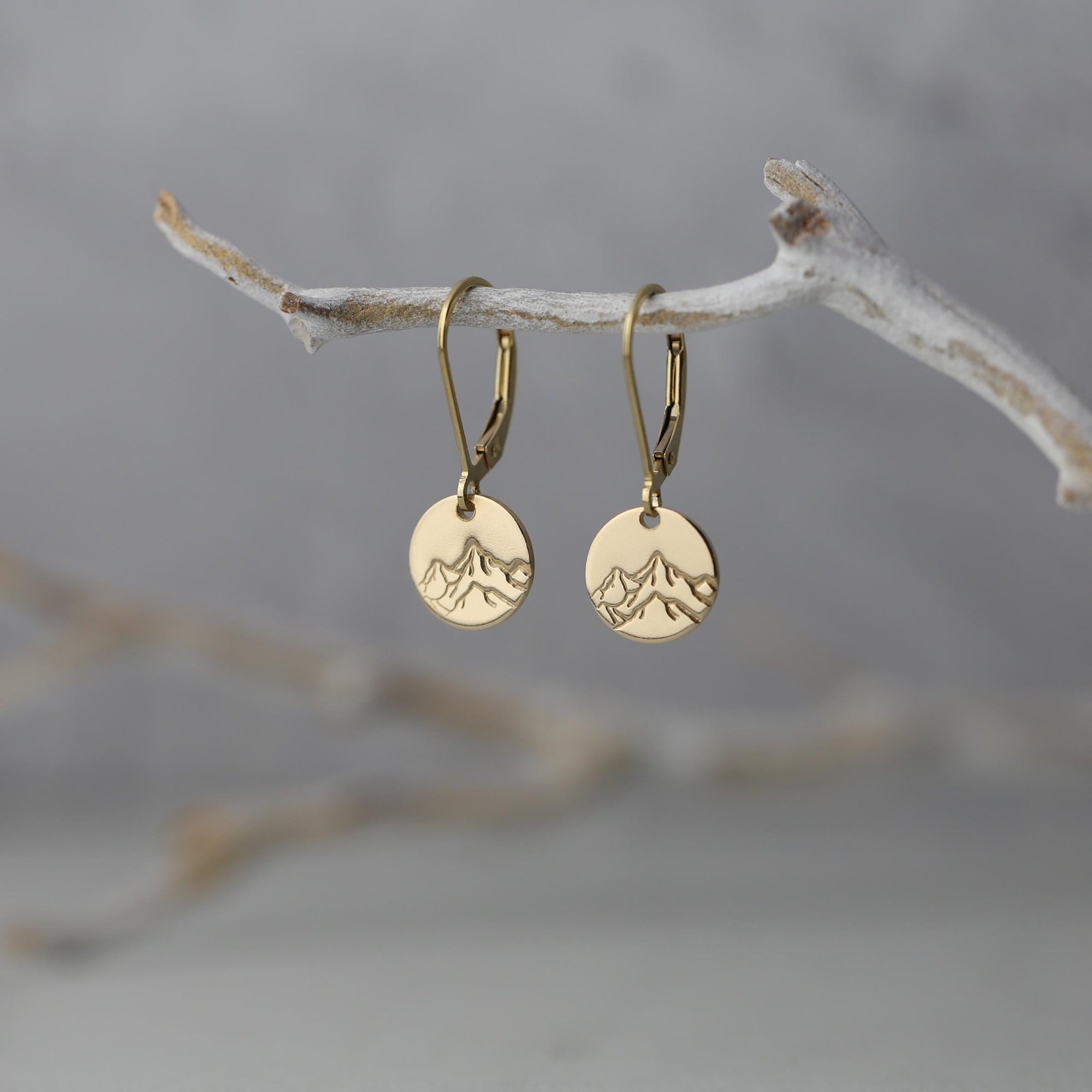 Mini Mountain Earrings jewelry handmade by Burnish