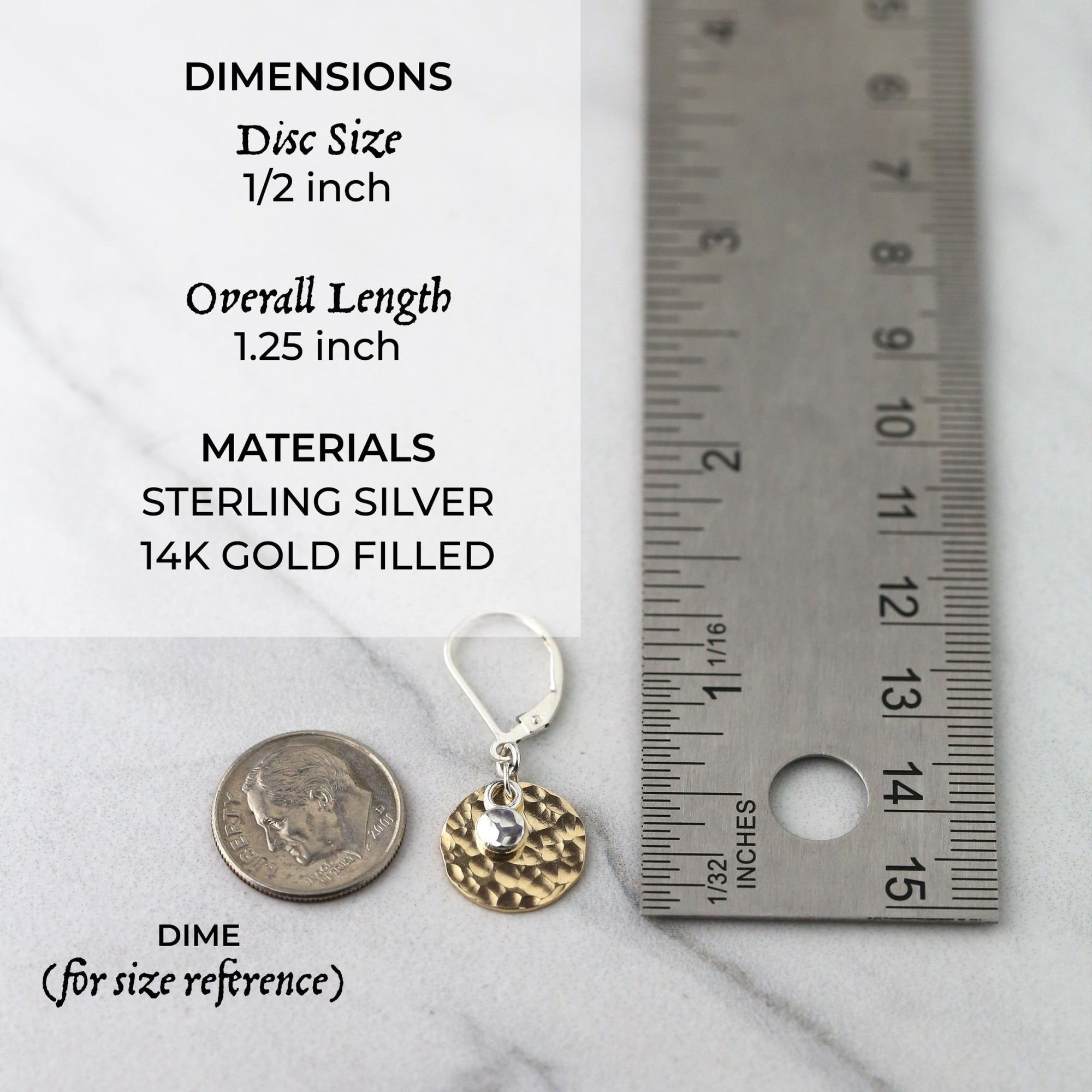 Mixed Metal Disc &amp; Dot Earrings jewelry handmade by Burnish