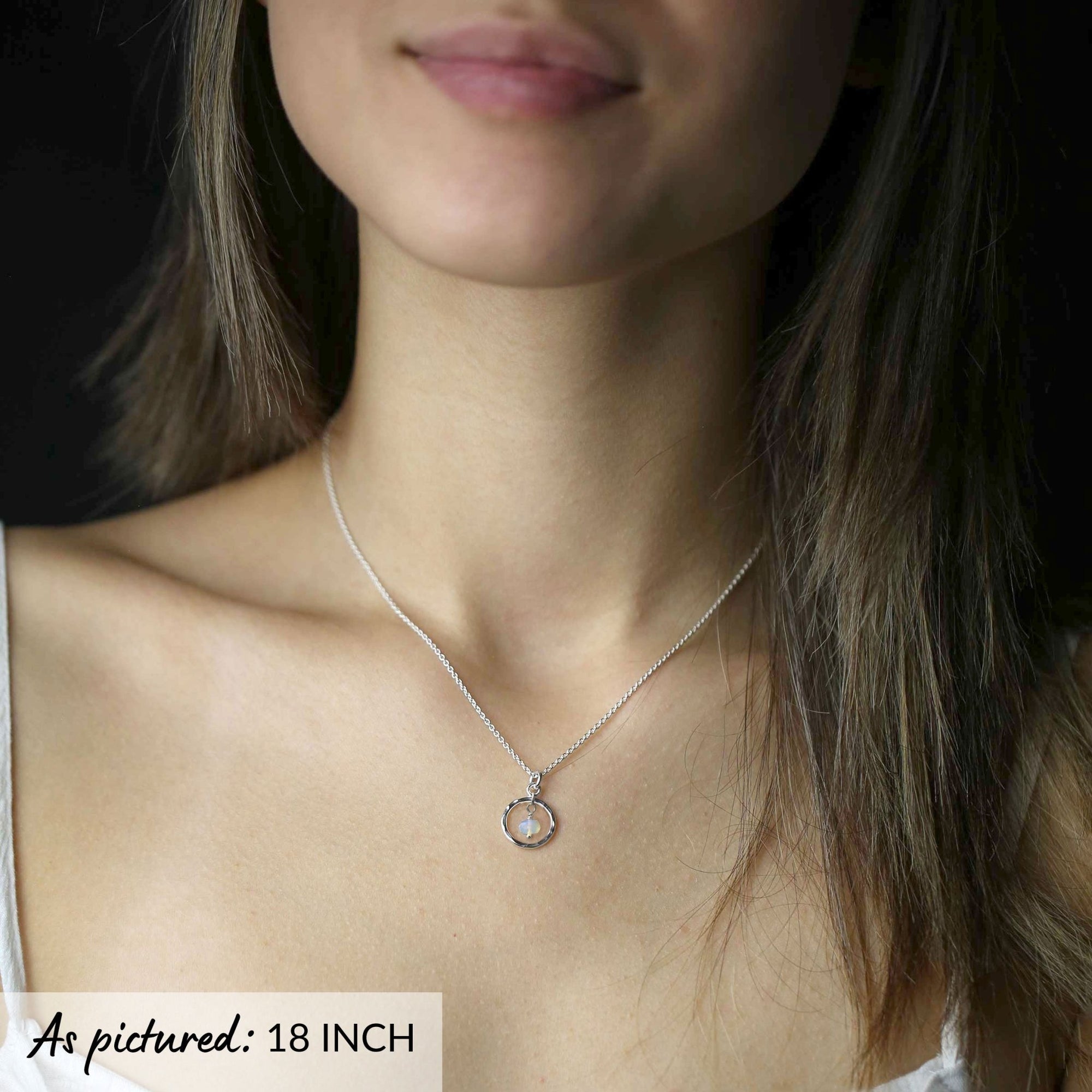 Opal Circle Necklace jewelry handmade by Burnish