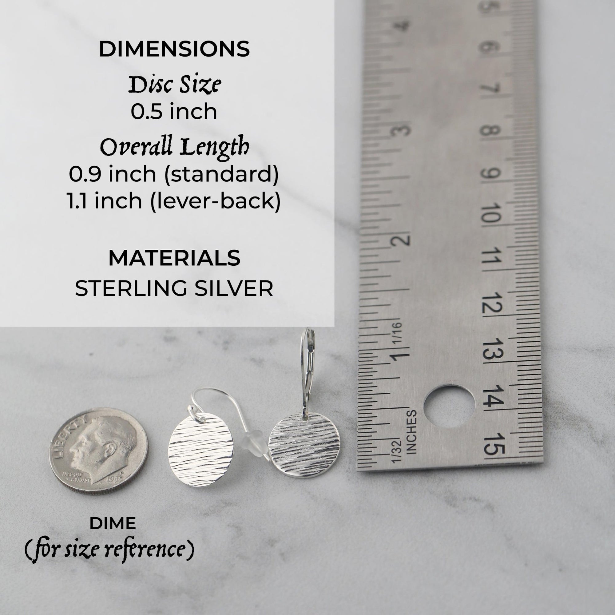 Silver Bark Texture Medium Disc Earrings jewelry handmade by Burnish