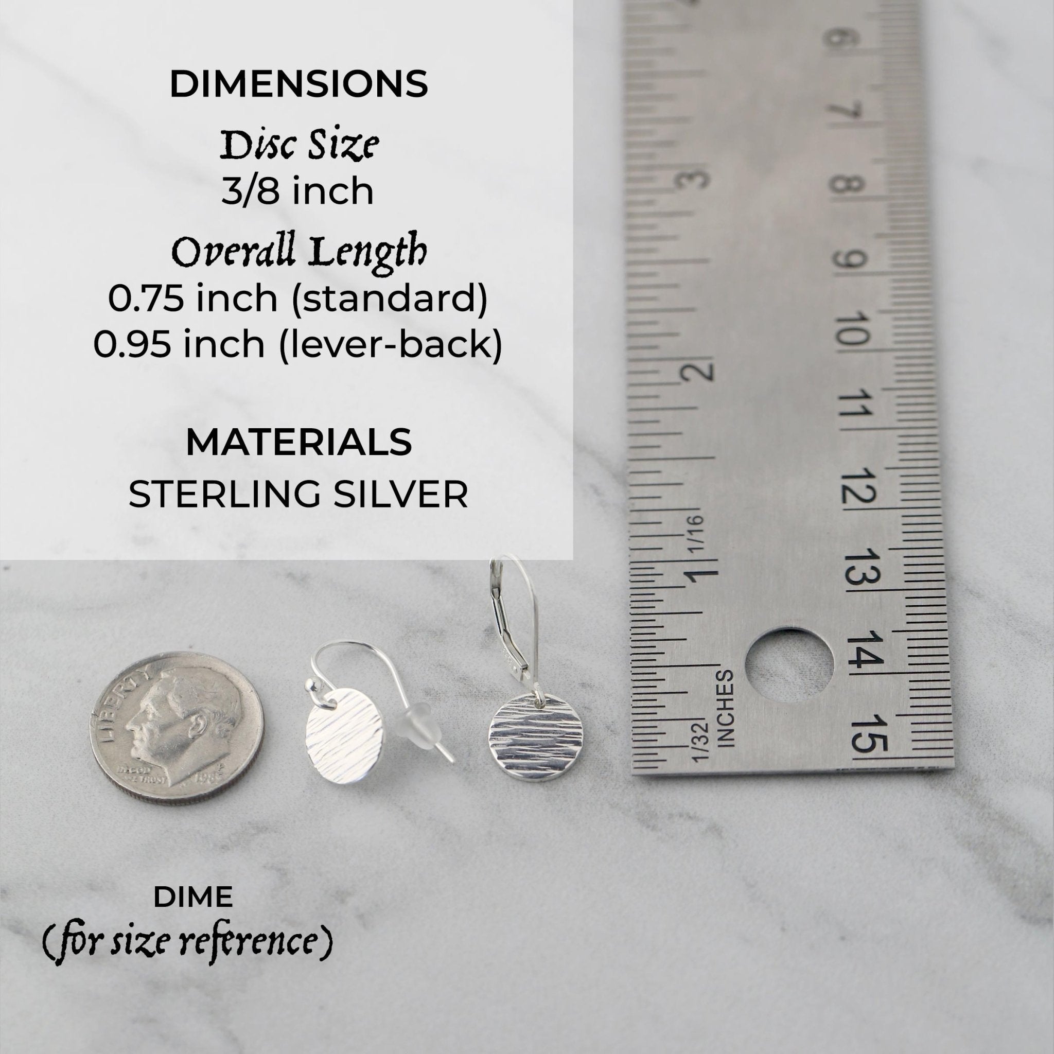 3-Disk Sterling Silver popular Textured Earrings