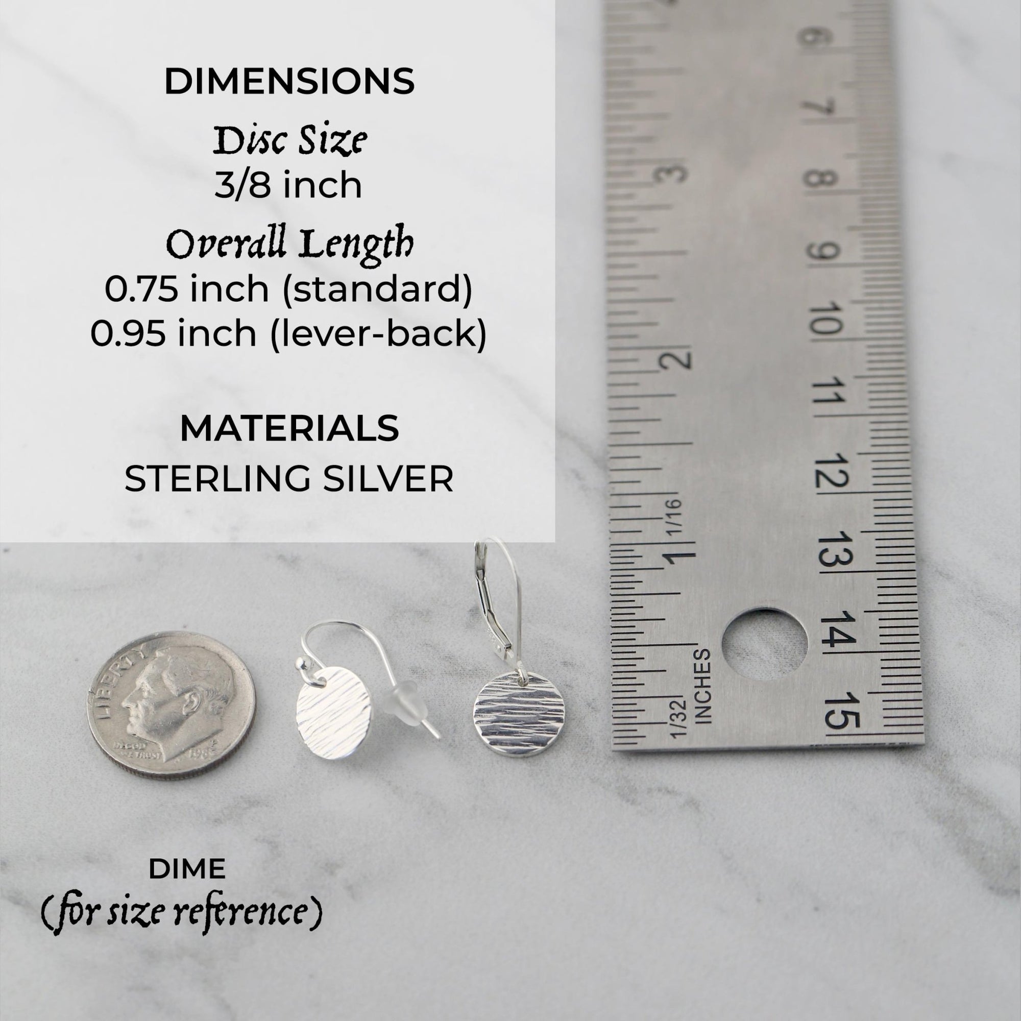 Silver Bark Texture Small Disc Earrings jewelry handmade by Burnish