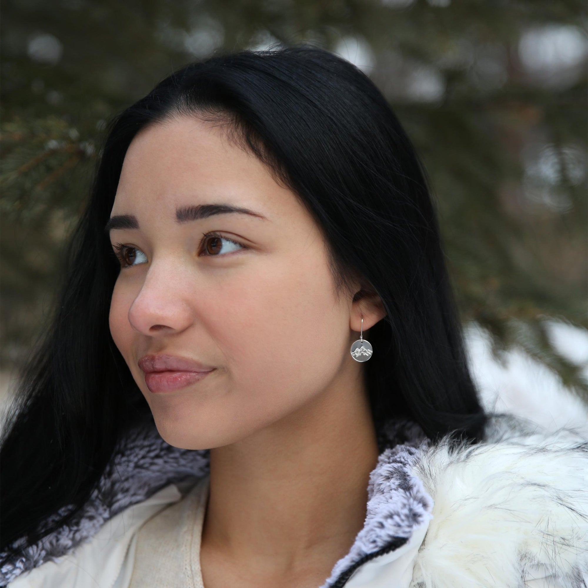 Silver Detailed Mountain Earrings jewelry handmade by Burnish