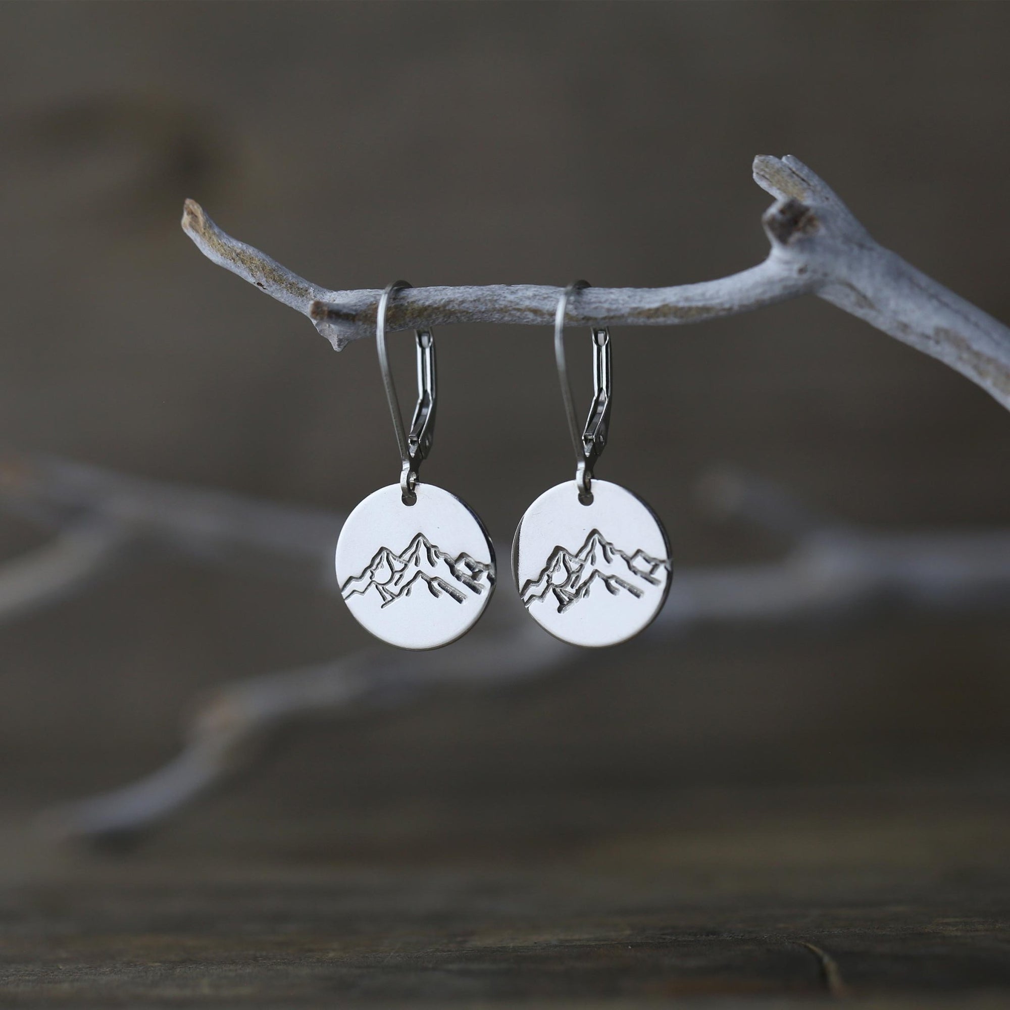 Silver Detailed Mountain Earrings jewelry handmade by Burnish