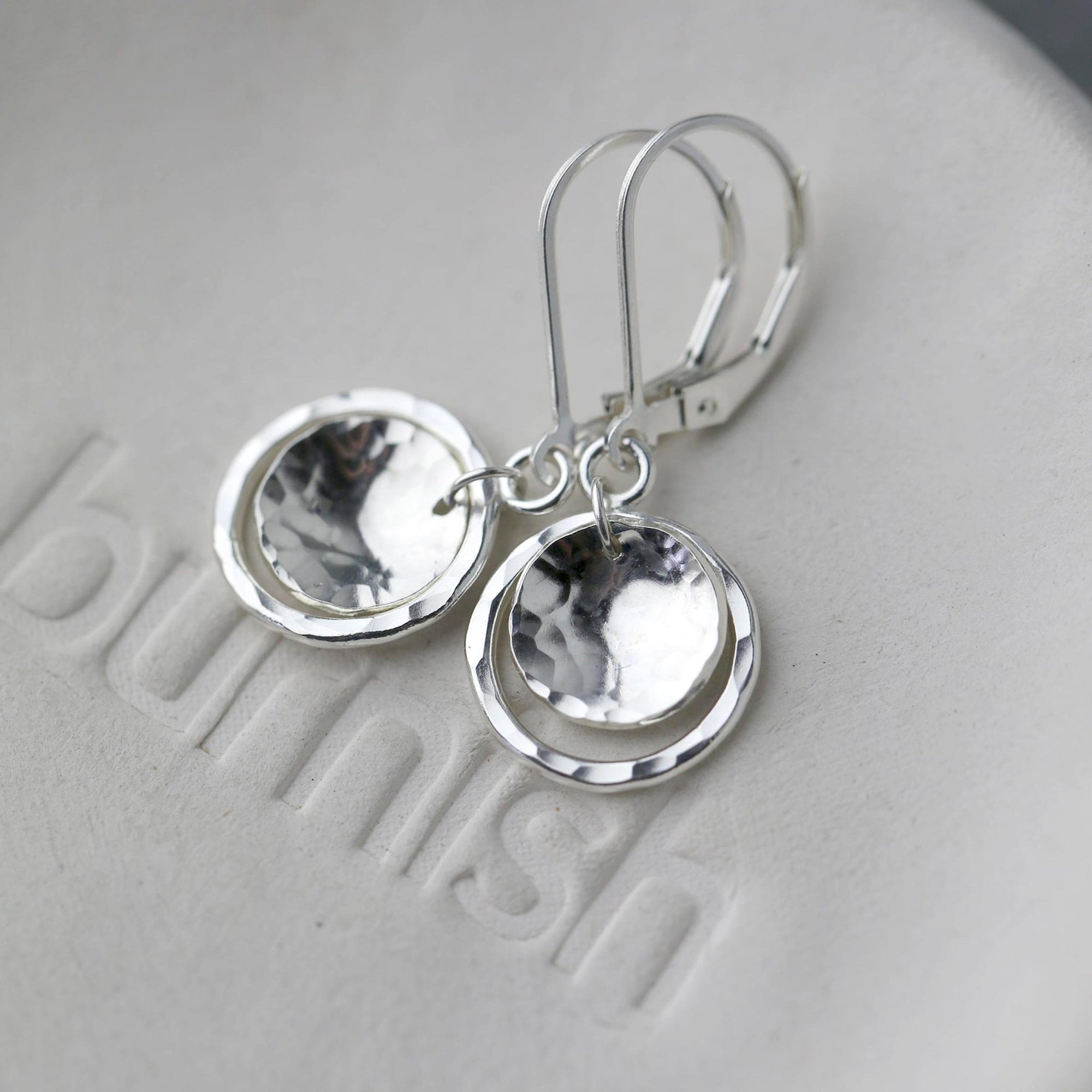 Silver Domed Disc and Circle Earrings jewelry handmade by Burnish