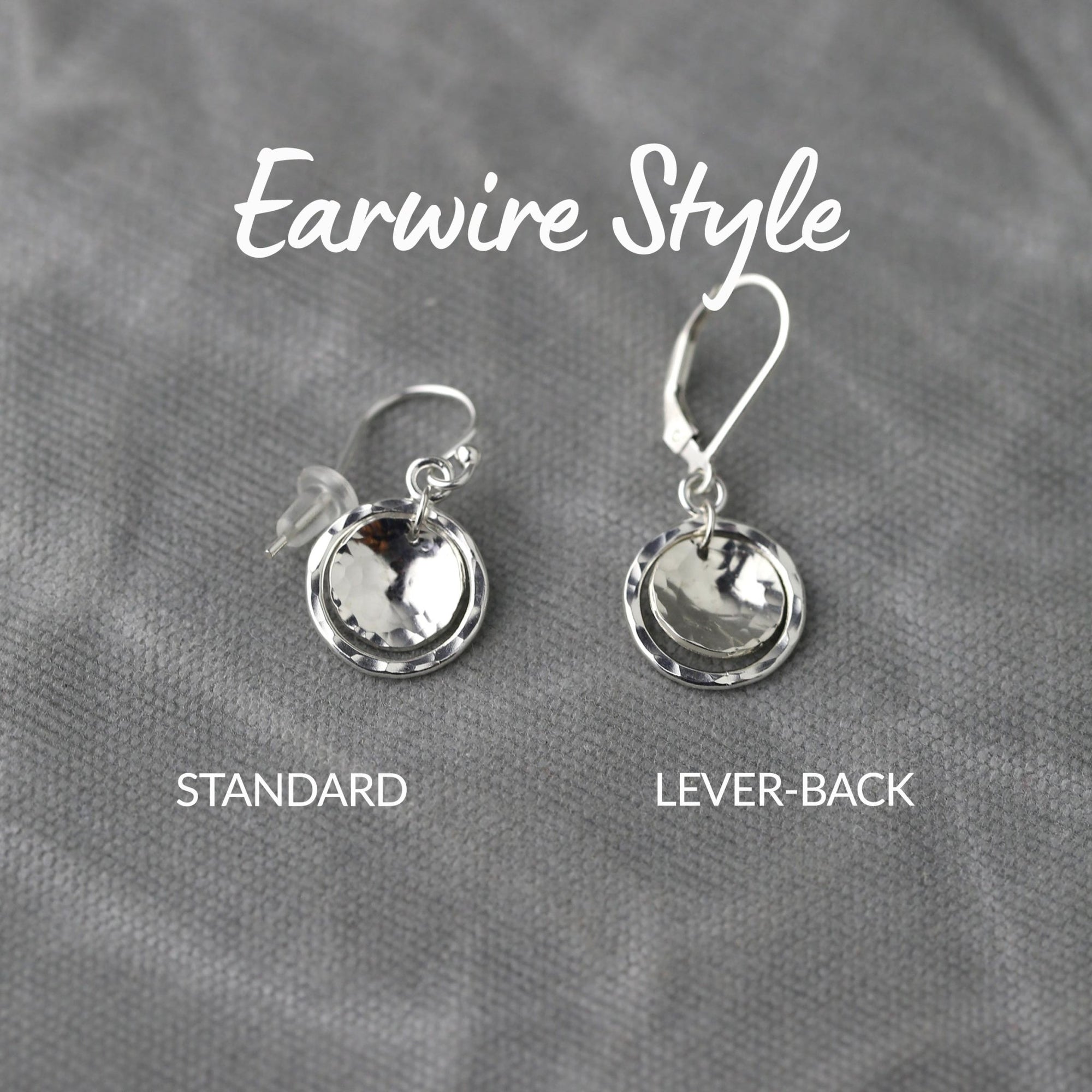 Silver Domed Disc and Circle Earrings jewelry handmade by Burnish