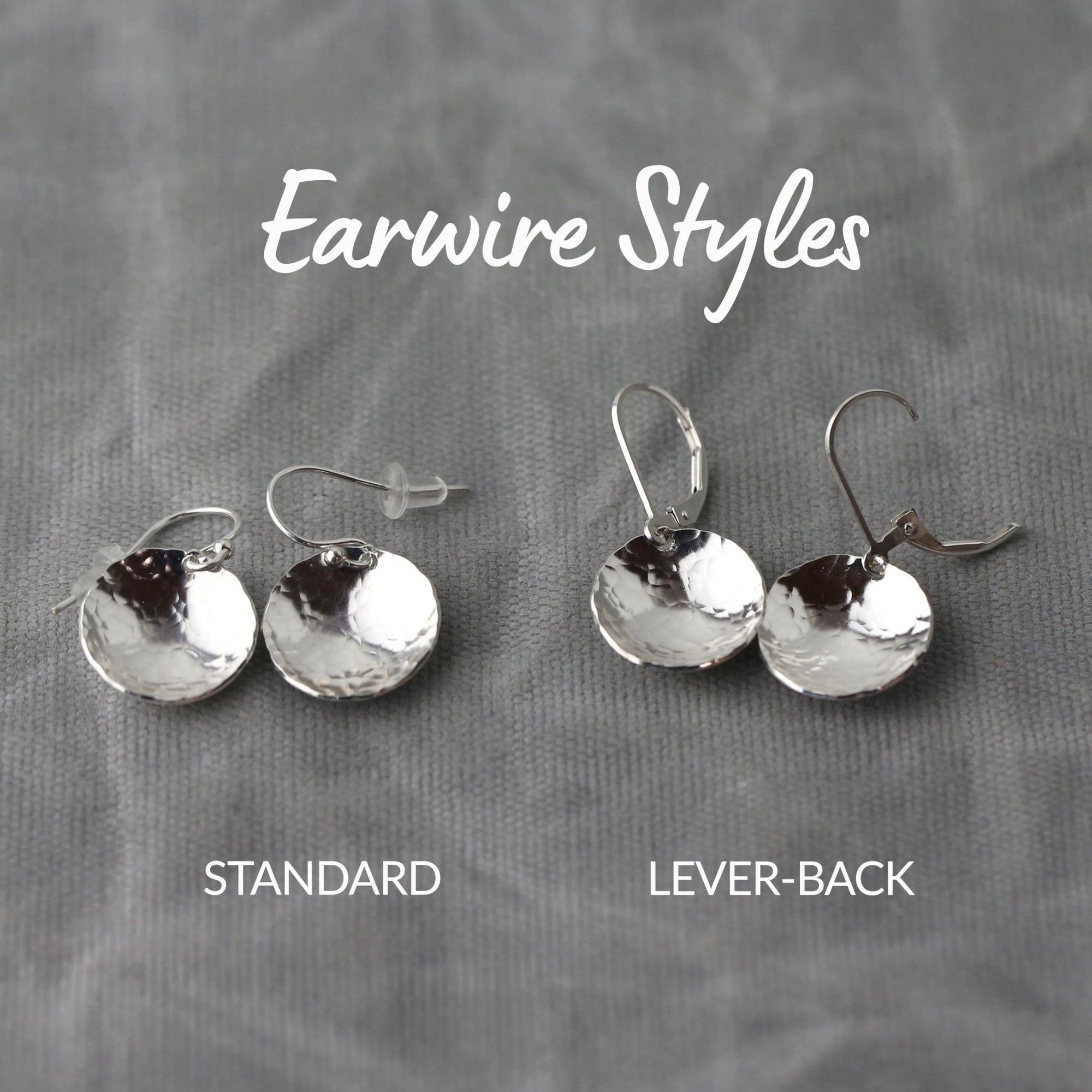 Silver Hammered Domed Disc Earrings: New Size! jewelry handmade by Burnish