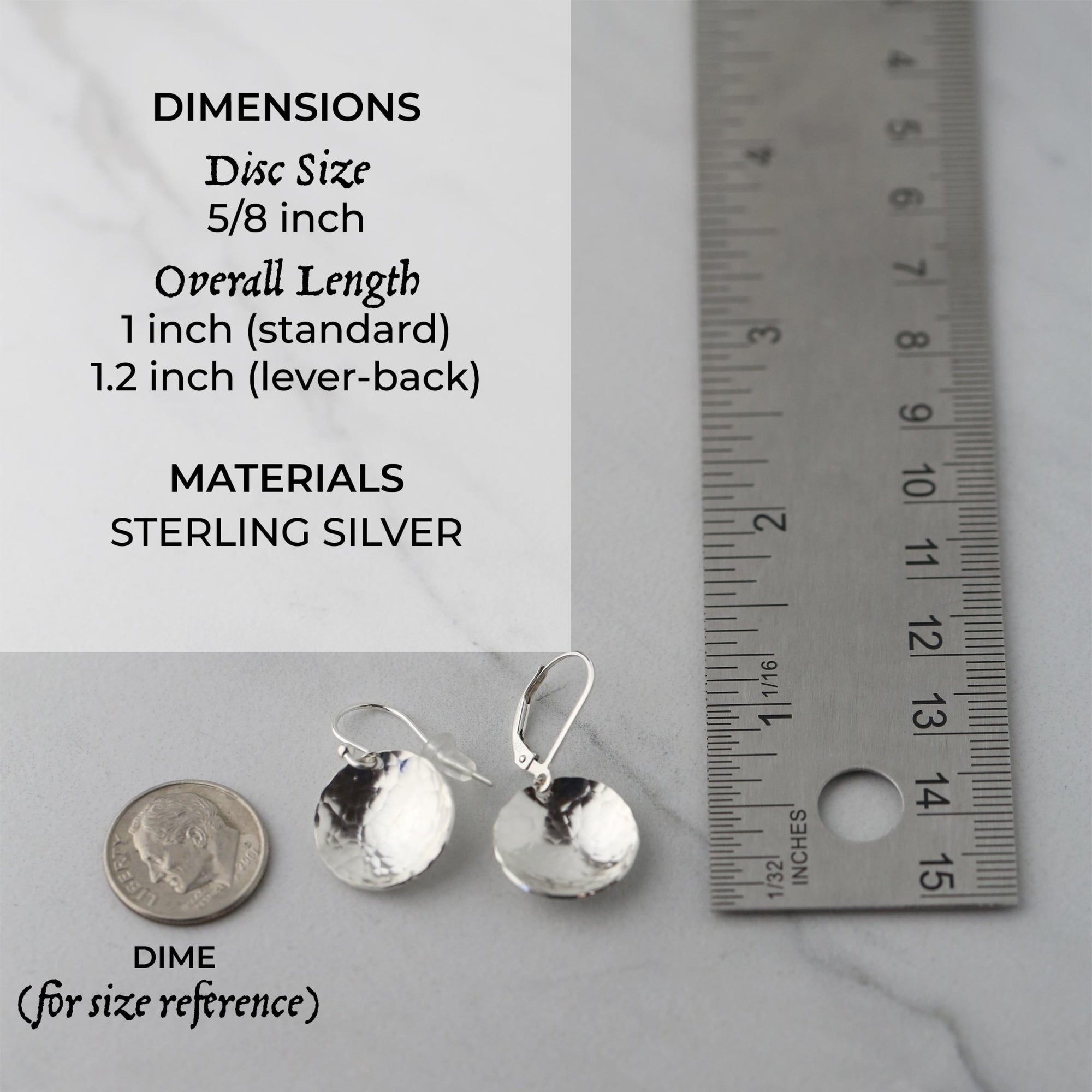 Silver Hammered Domed Disc Earrings: New Size! jewelry handmade by Burnish