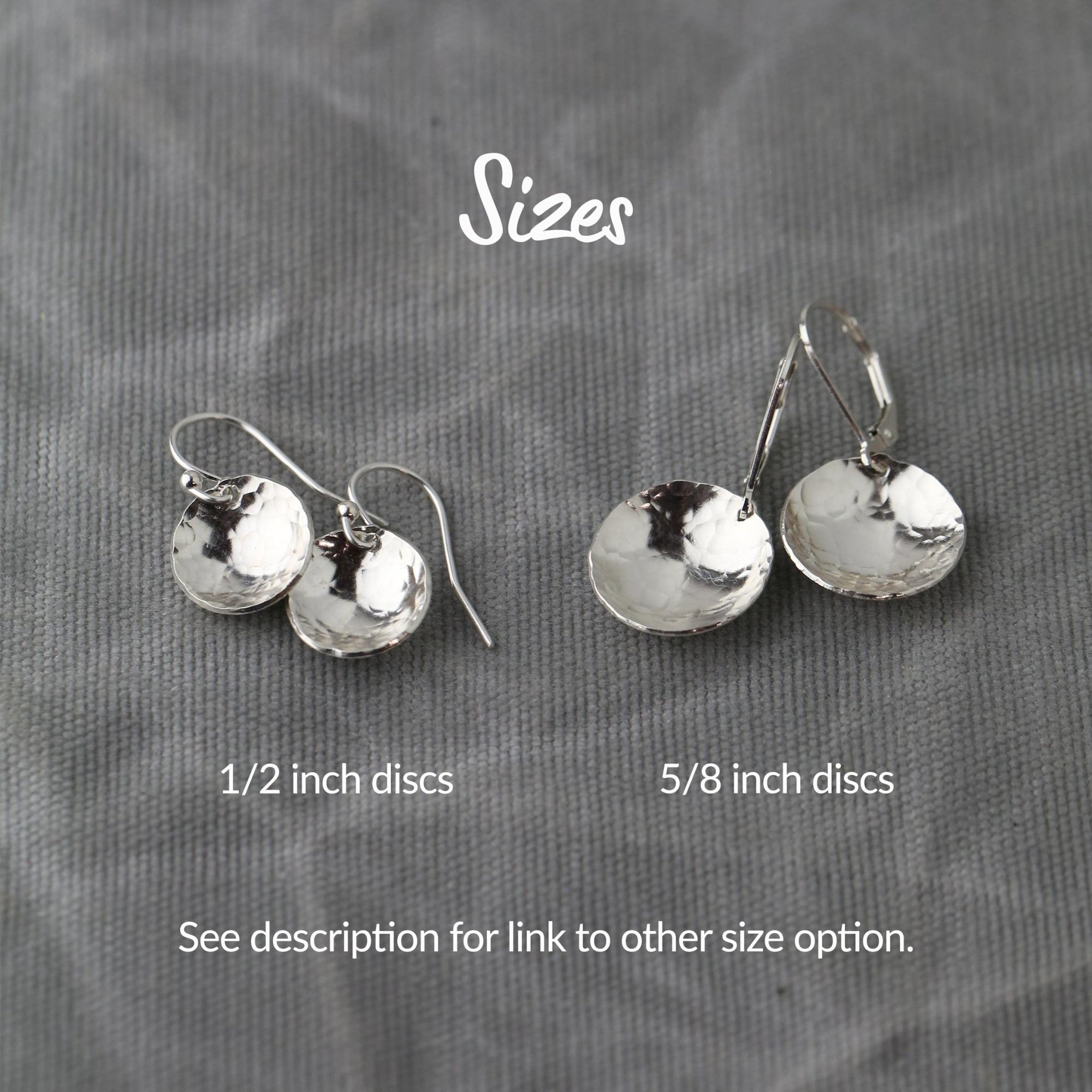Silver Hammered Domed Disc Earrings: New Size! jewelry handmade by Burnish