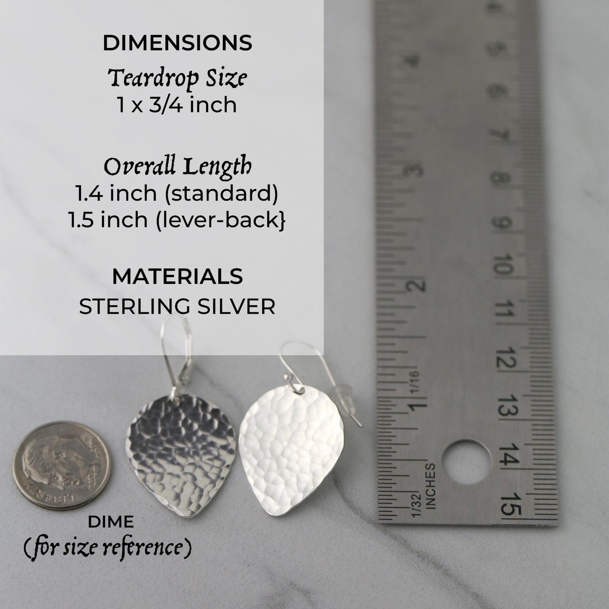 Silver Hammered Petal Drop Earrings jewelry handmade by Burnish
