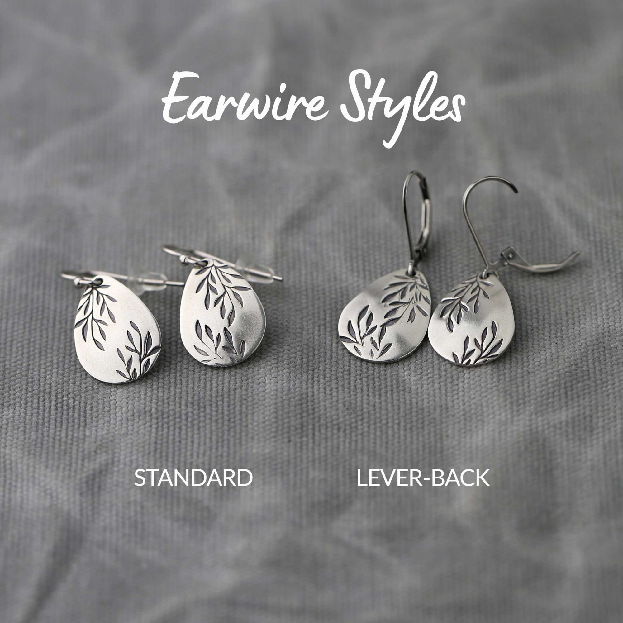 Silver Willow Leaf Teardrop Earrings jewelry handmade by Burnish